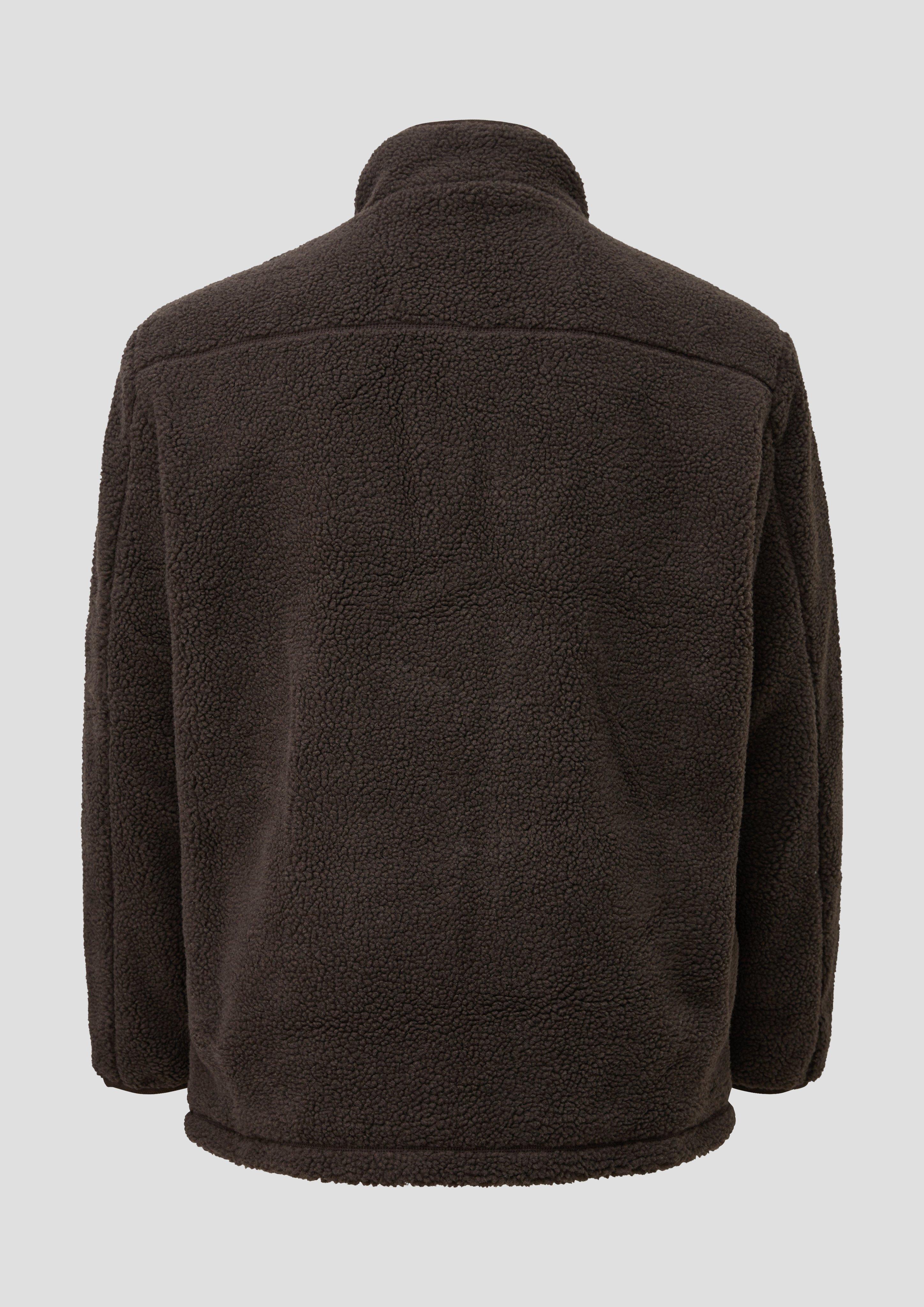 Hommes Veste sportive en peluche à col montant en brun de s.Oliver Men Big Sizes