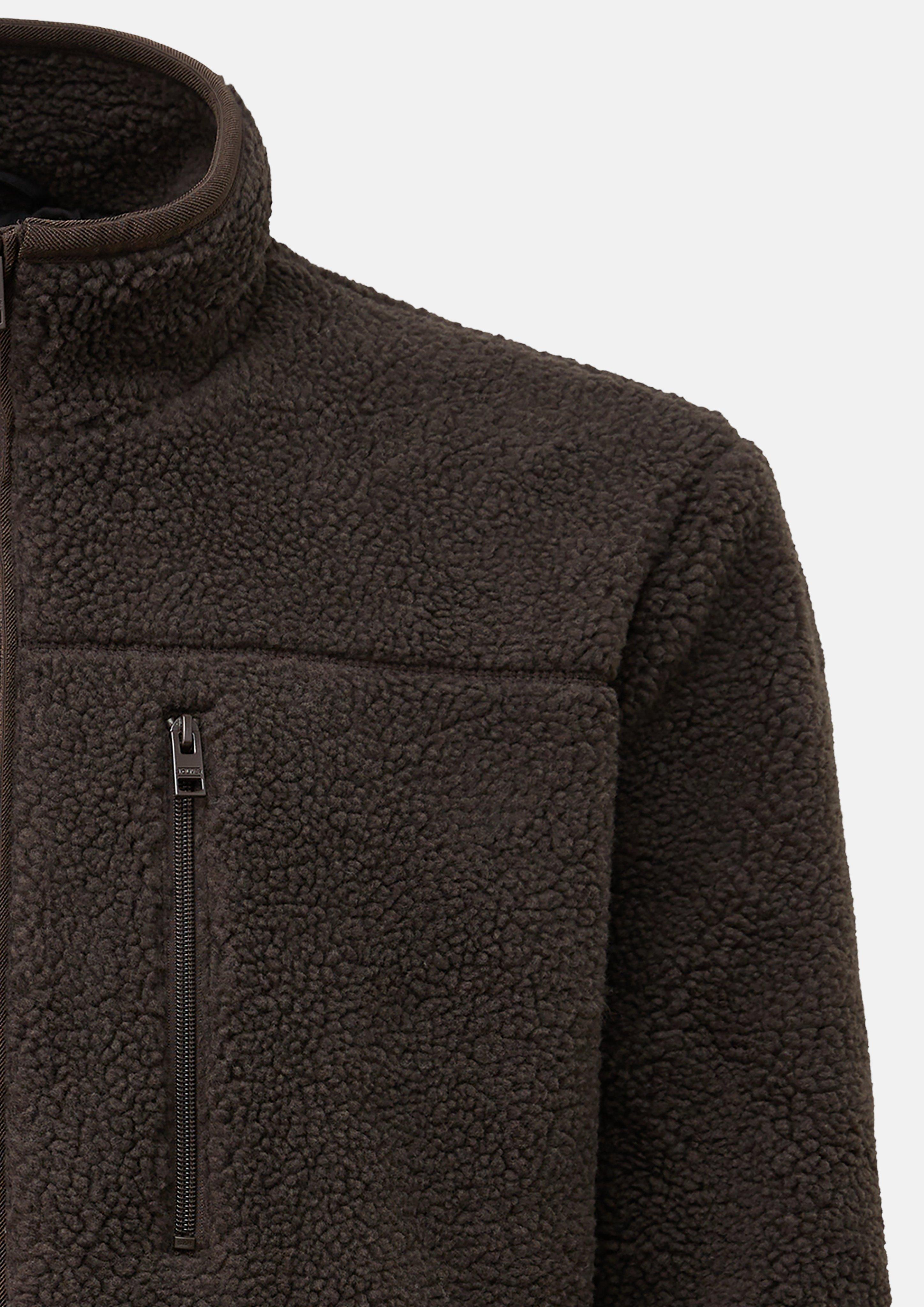 Heren Sportief teddyjack met opstaande kraag in bruin van s.Oliver Men Big Sizes