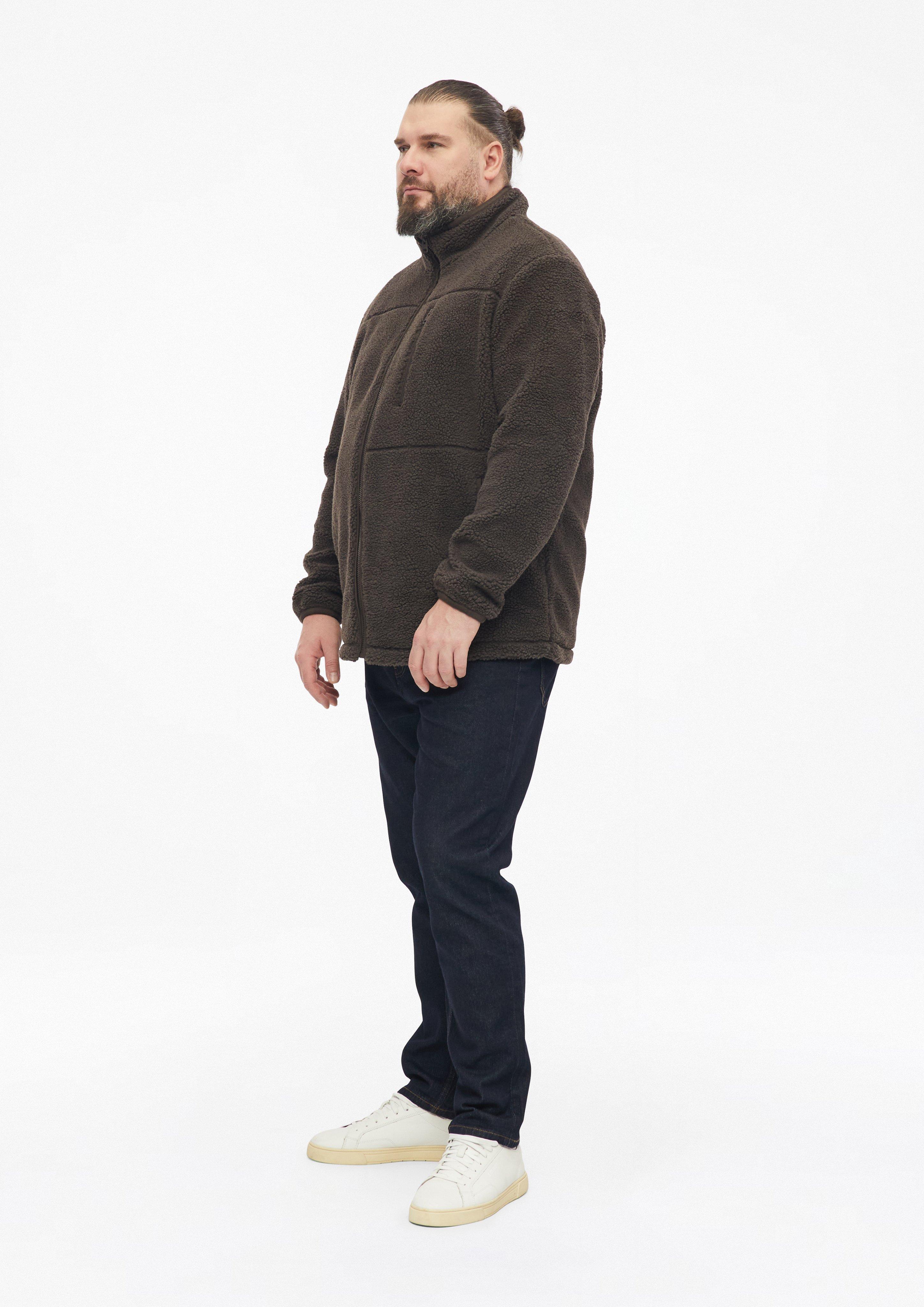 Heren Sportief teddyjack met opstaande kraag in bruin van s.Oliver Men Big Sizes