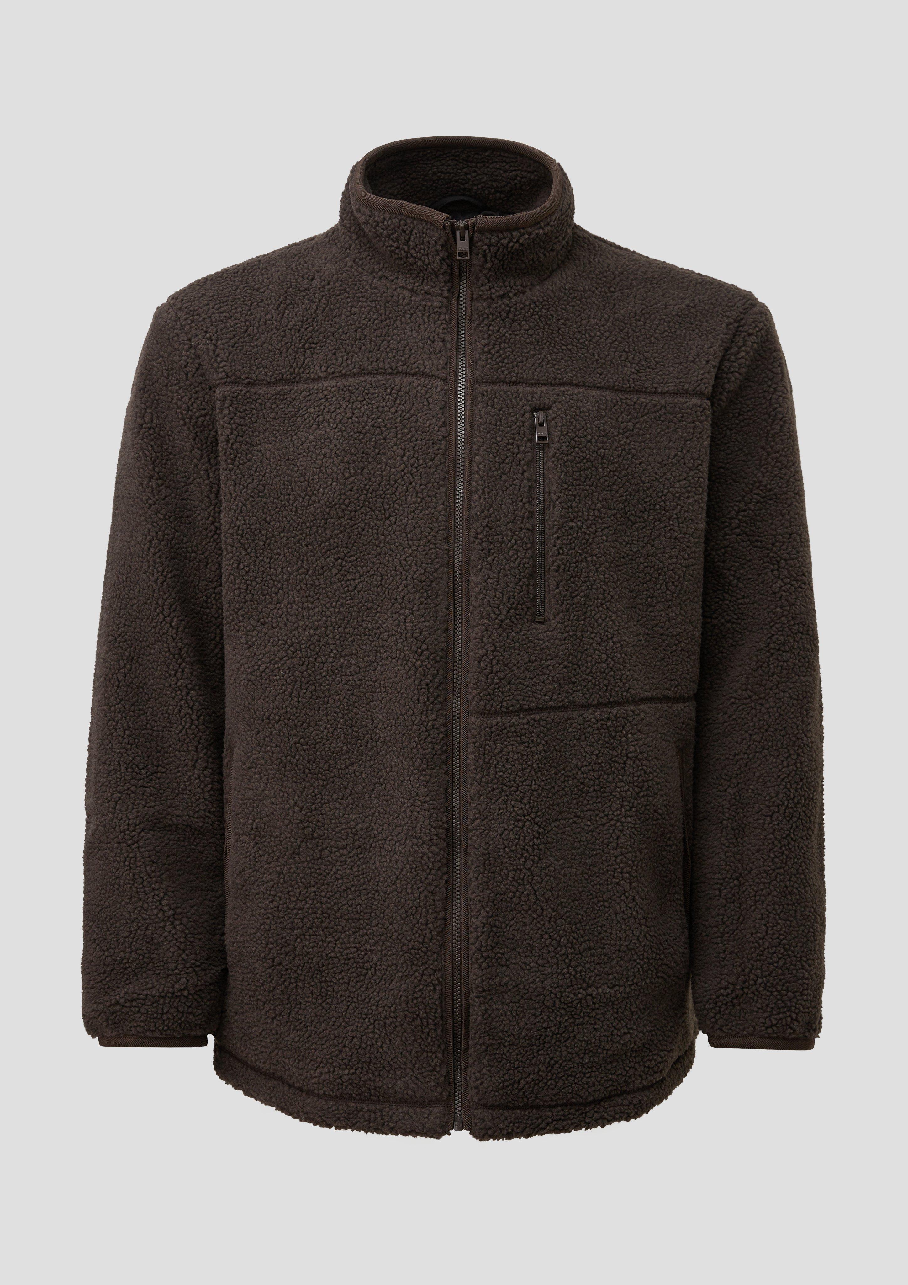 Hommes Veste sportive en peluche à col montant en brun de s.Oliver Men Big Sizes