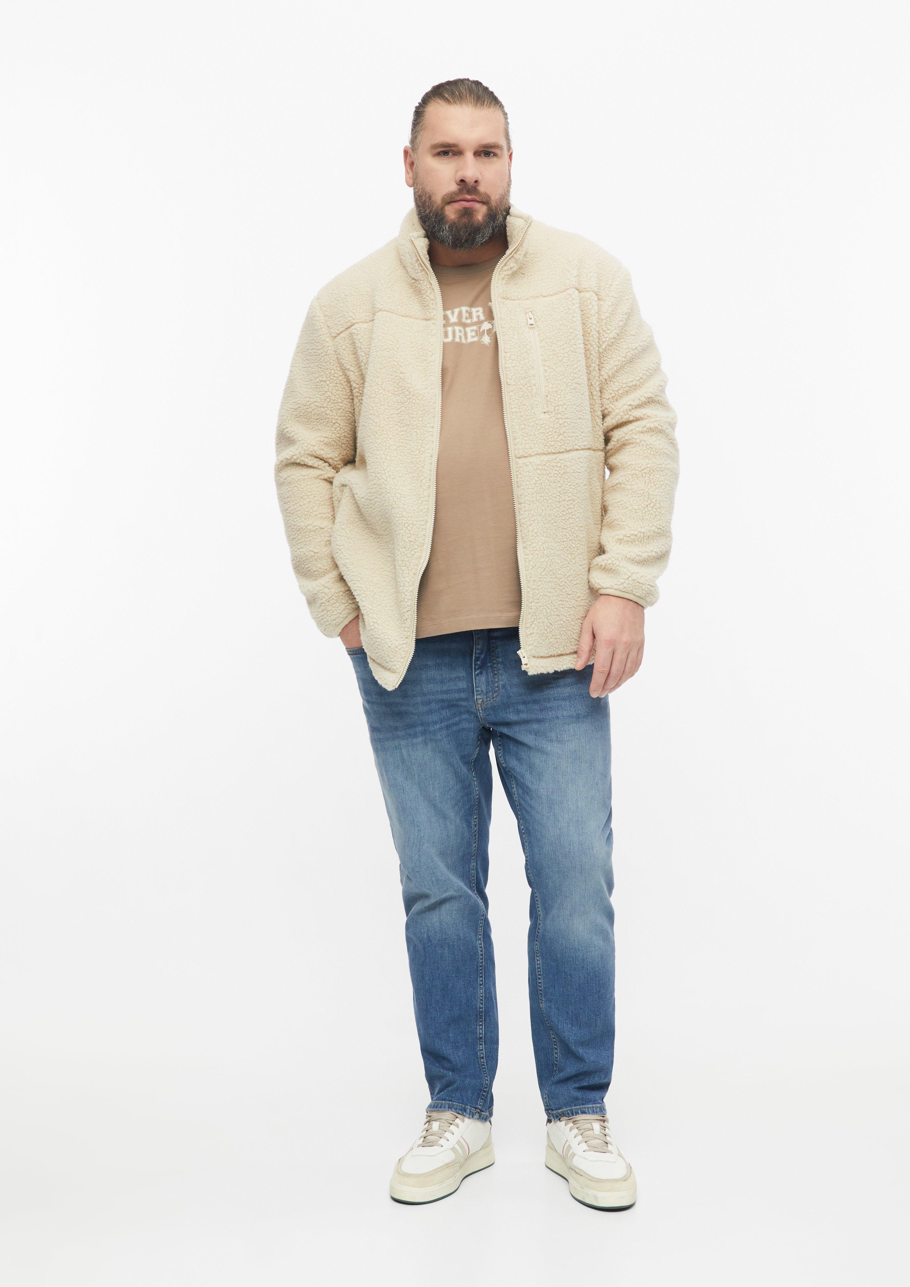 Heren Sportief teddyjack met opstaande kraag in beige van s.Oliver Men Big Sizes