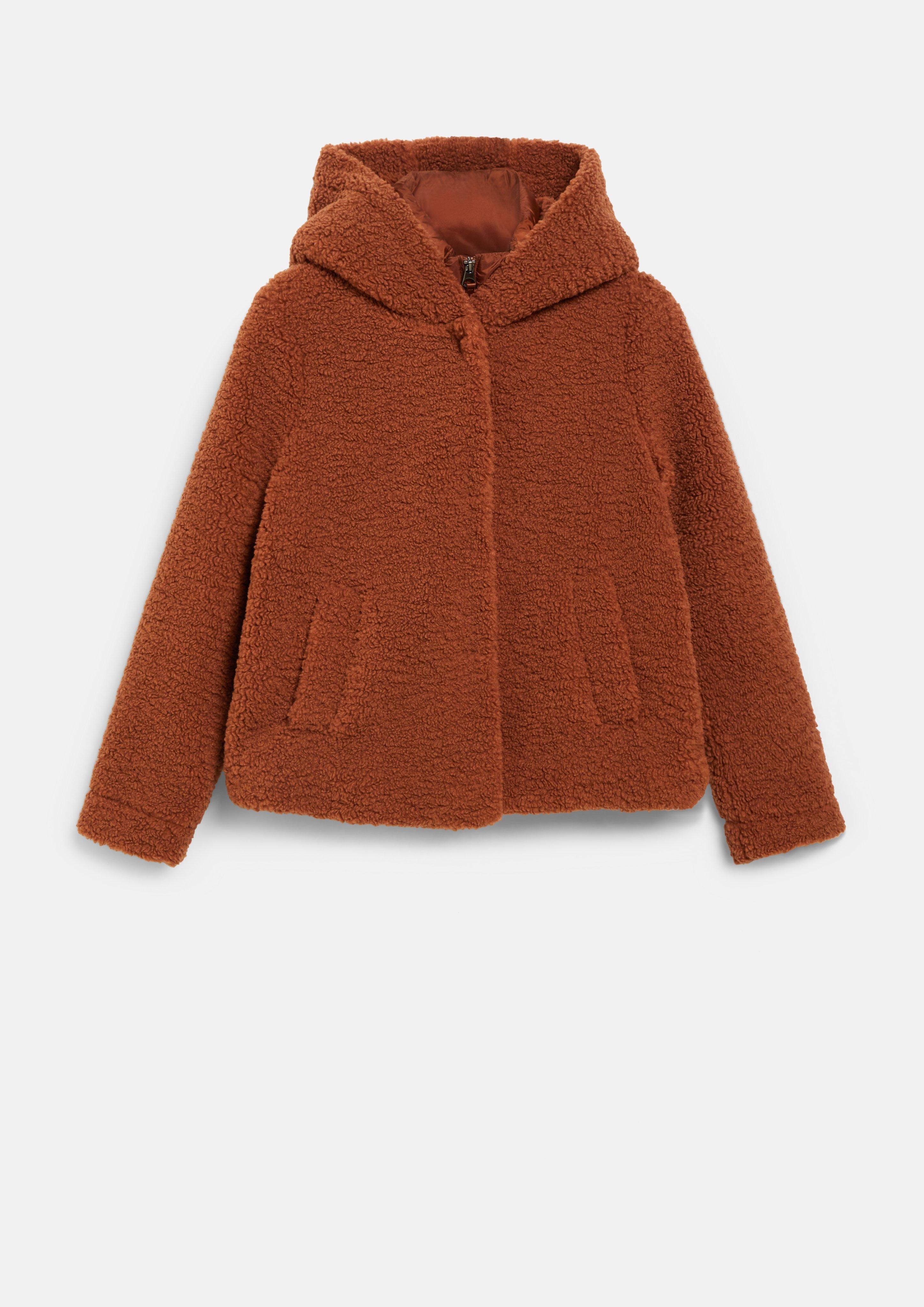 Damen Teddyjacke mit herausnehmbarem Steppeinsatz in orange von s.Oliver