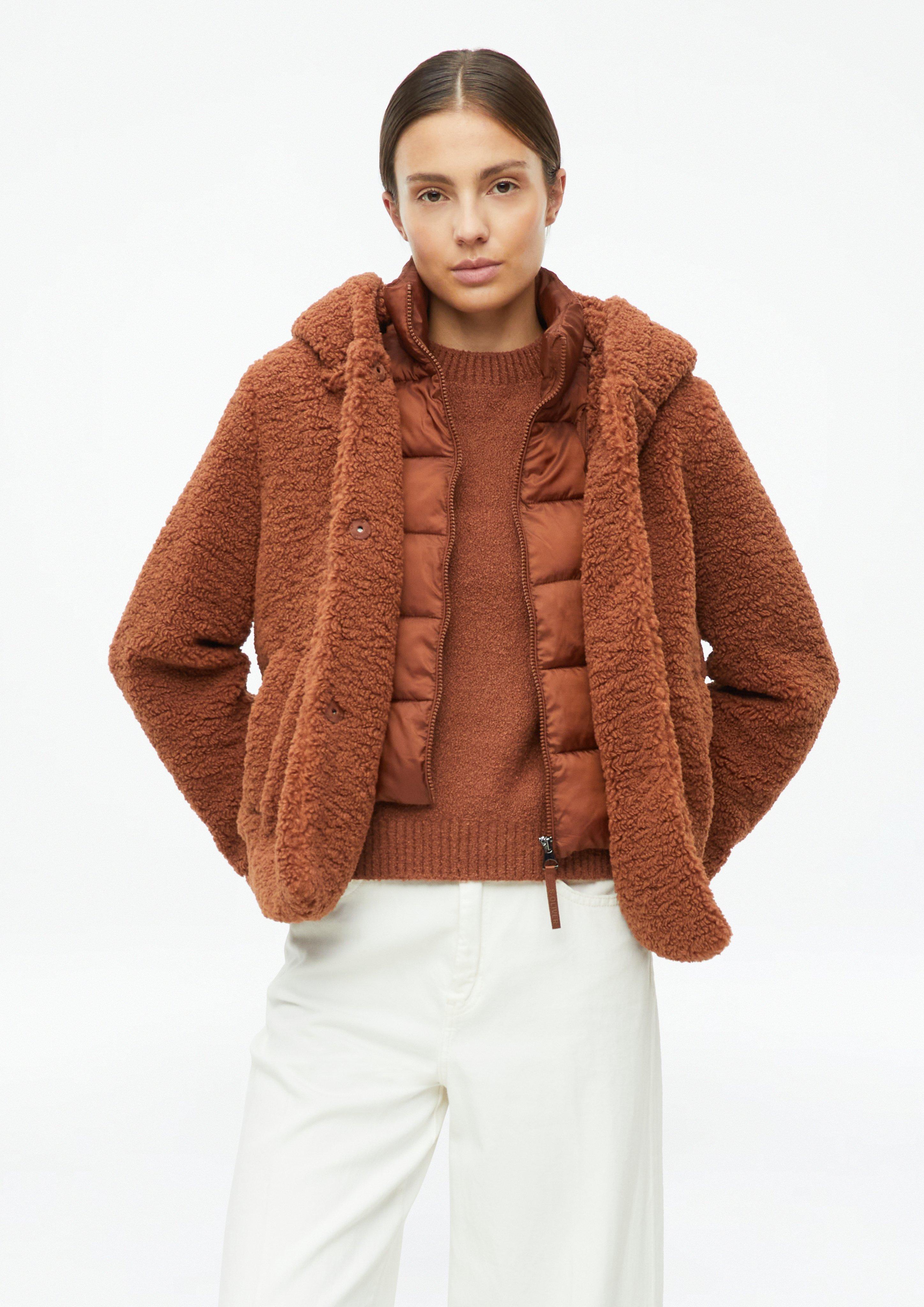 Damen Teddyjacke mit herausnehmbarem Steppeinsatz in orange von s.Oliver
