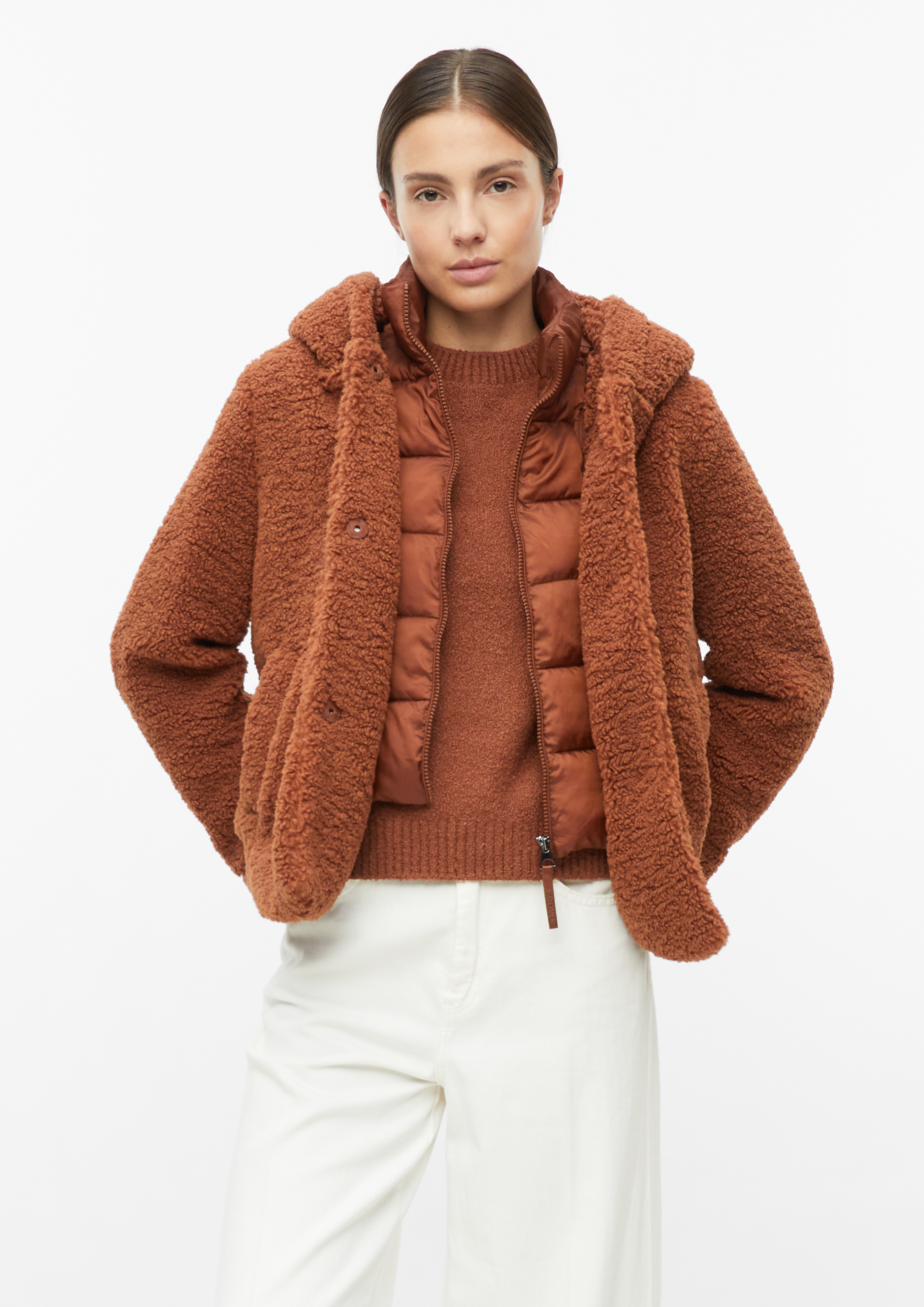 Teddyjacke mit herausnehmbarem Einsatz in Farbe terrakotta von s.Oliver