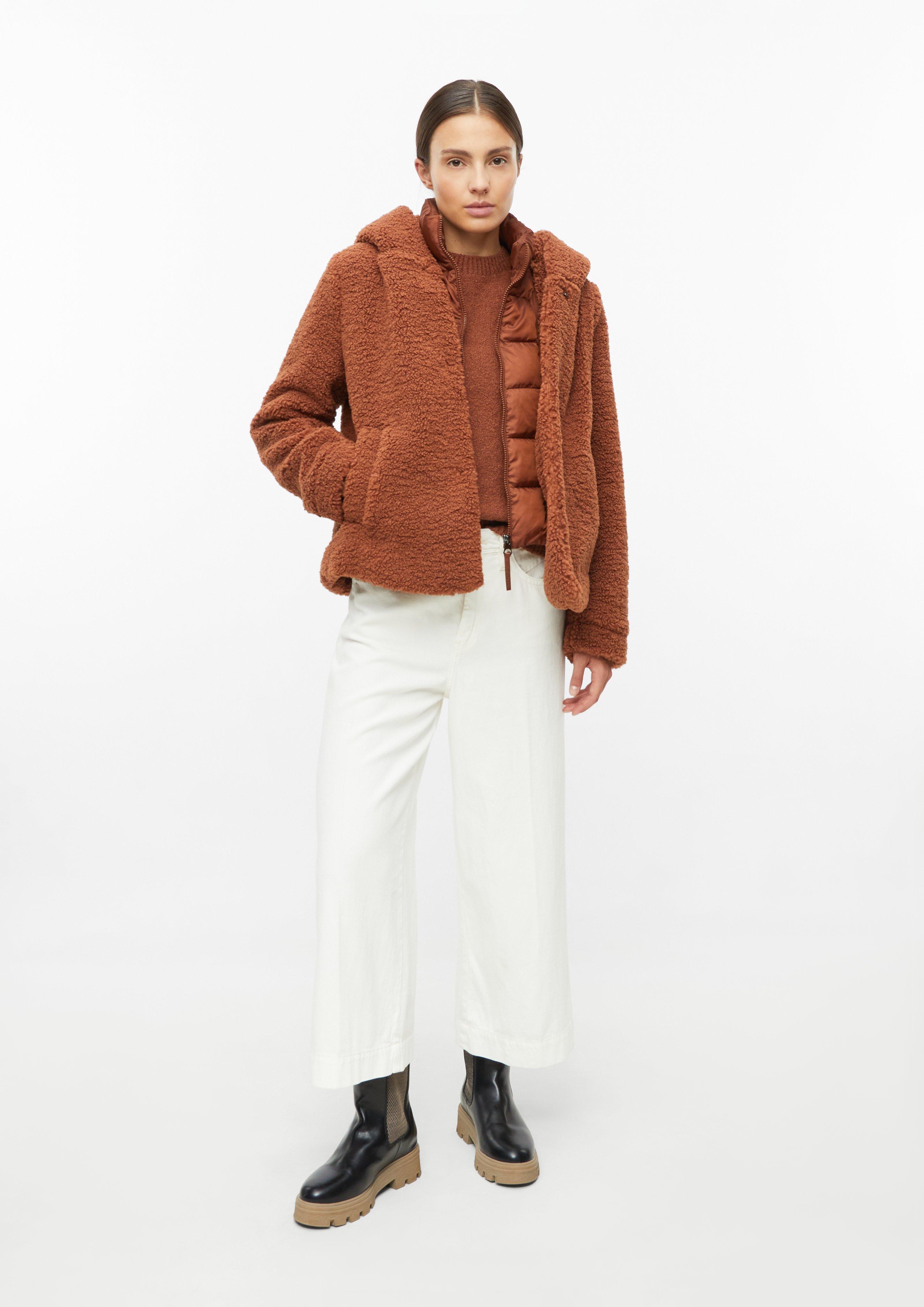 Damen Teddyjacke mit herausnehmbarem Steppeinsatz in orange von s.Oliver