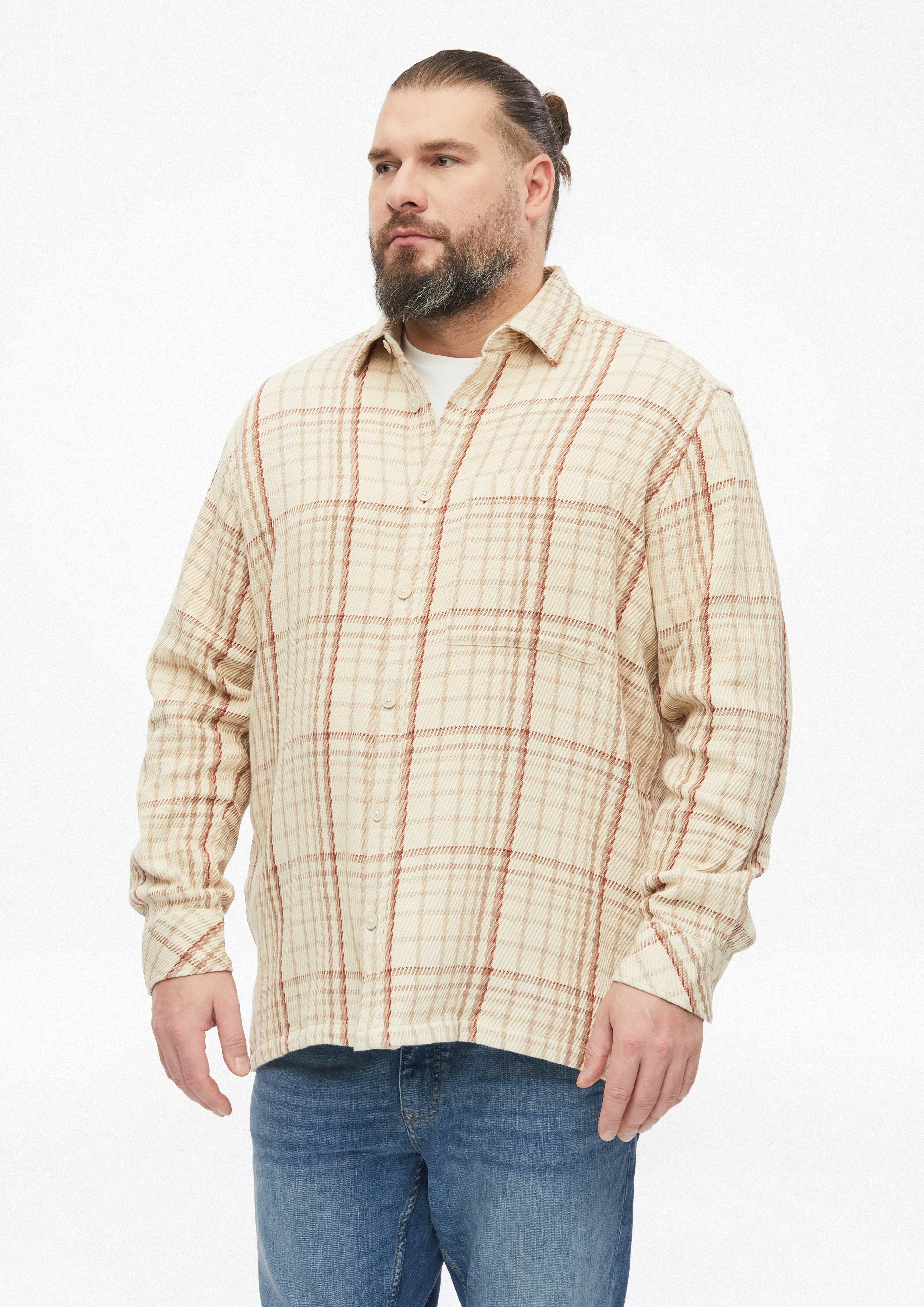 Surchemise à carreaux avec poche poitrine en beige de s.Oliver Men Big Sizes