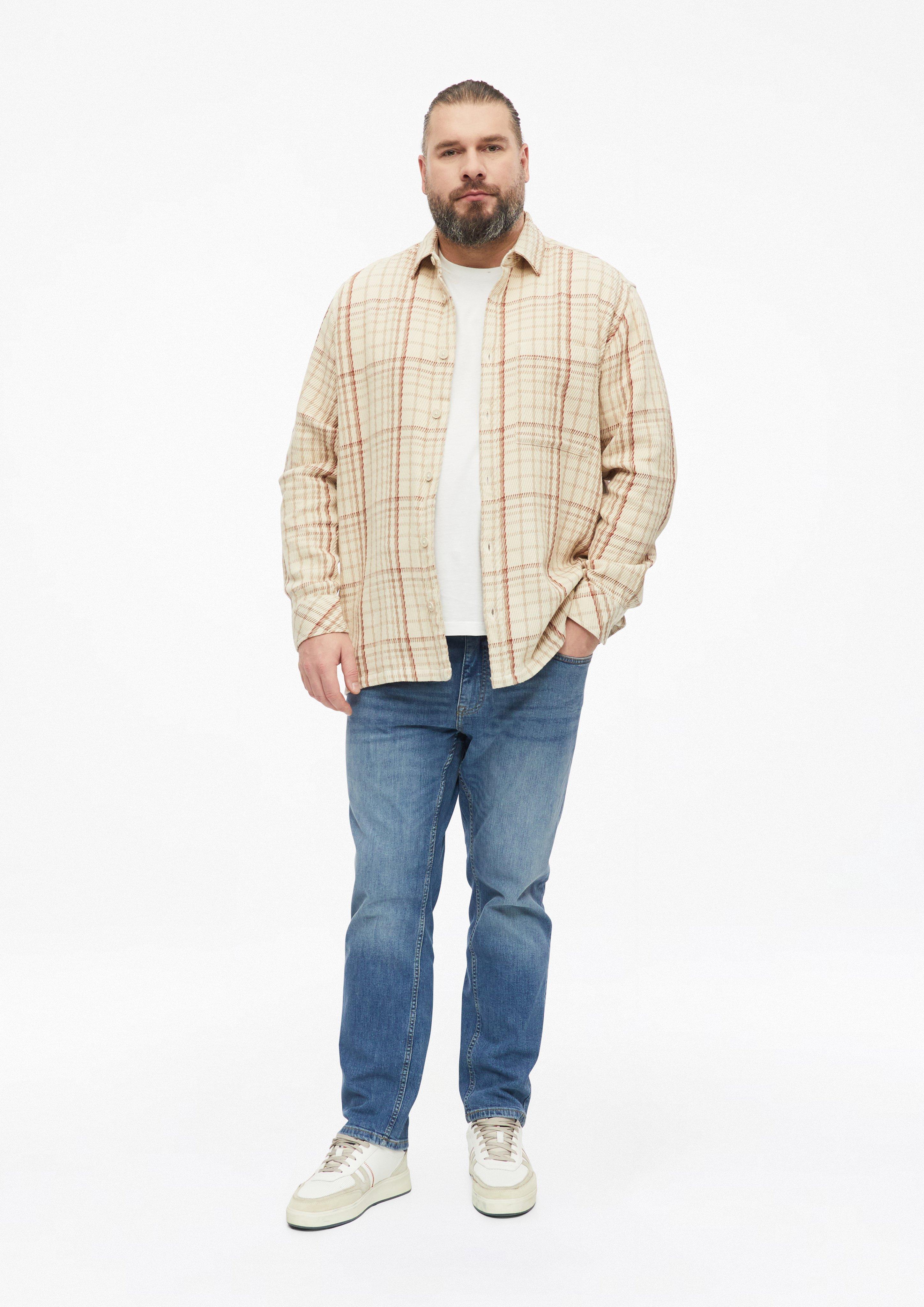 Moški Karirasta jakna z naprsnim žepom v barvi bež od s.Oliver Men Big Sizes
