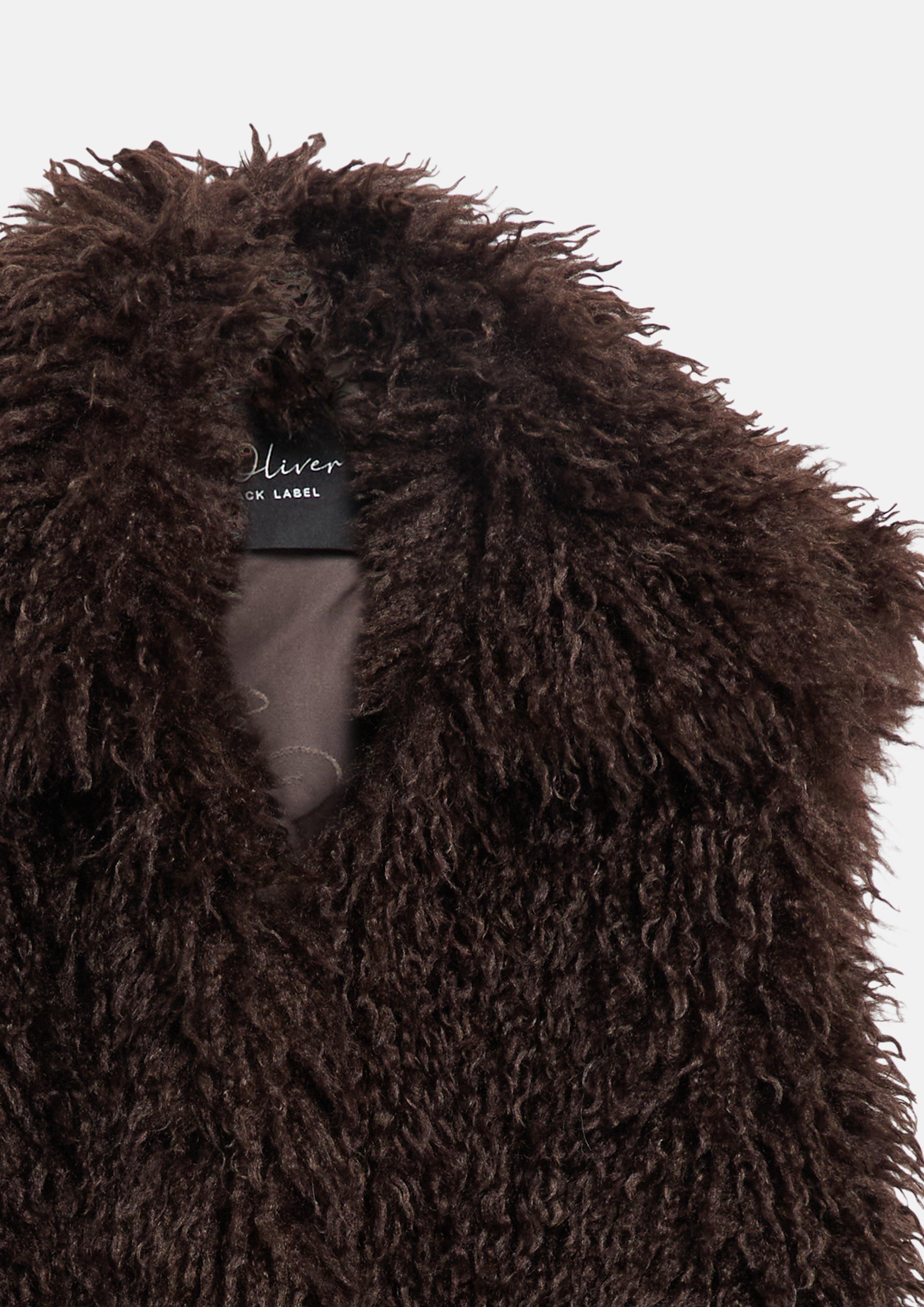 Dámy Hebká vesta so zapínaním na háčiky vo farbe hnedá od s.Oliver BLACK LABEL