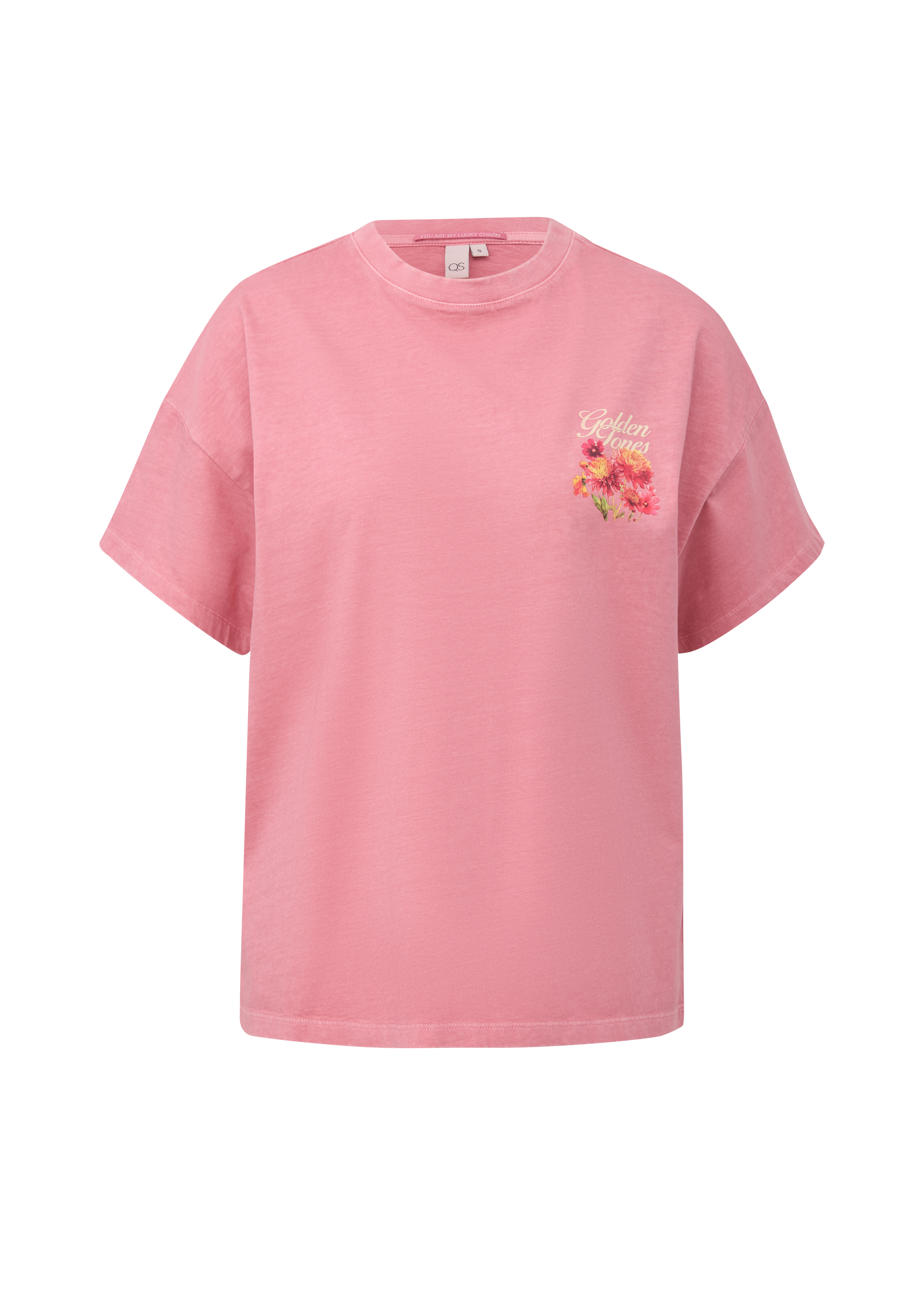 Gewassen shirt met grote print op de rug