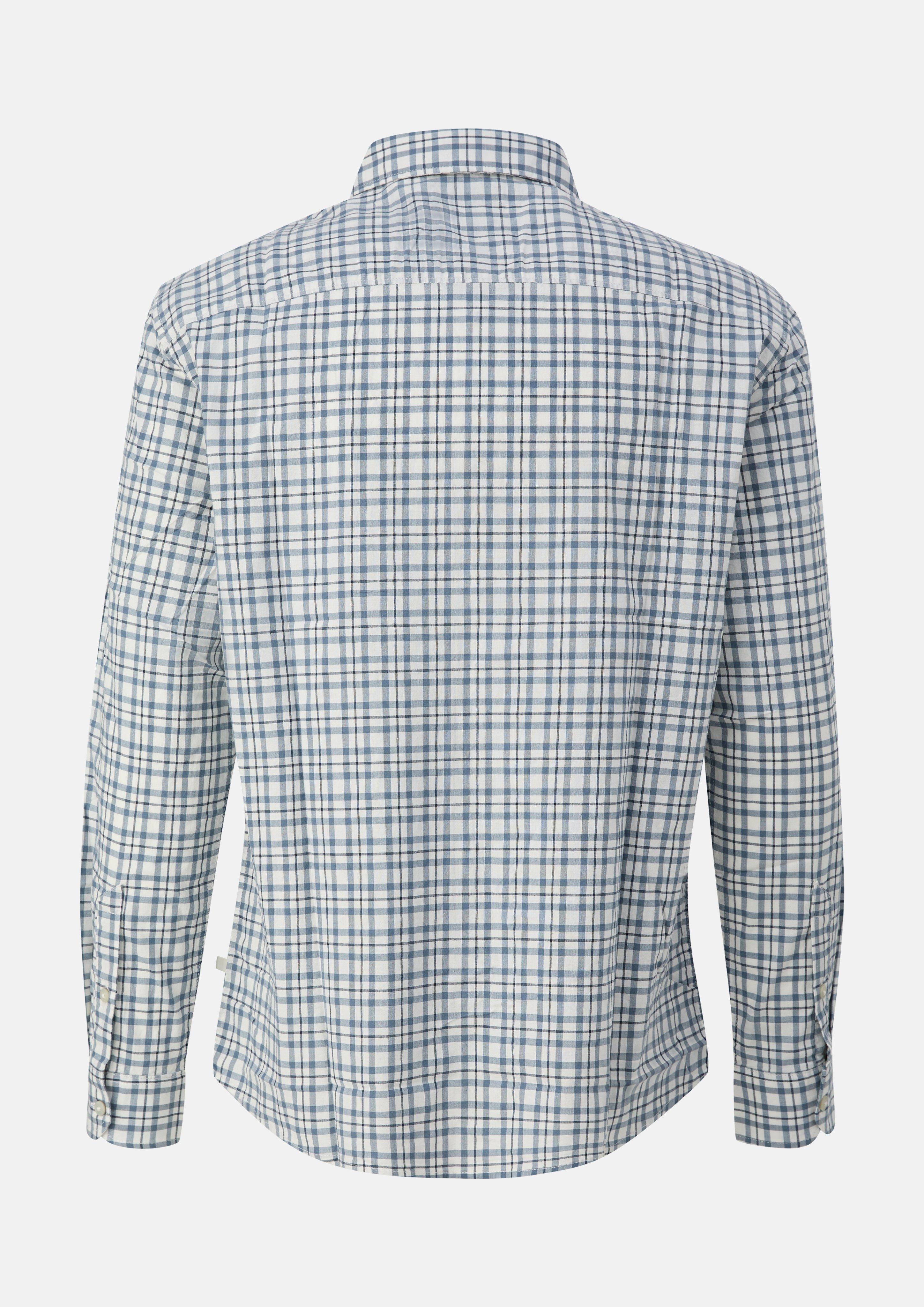 Heren Regular Fit: geruit overhemd met Kent-kraag in blauw van s.Oliver