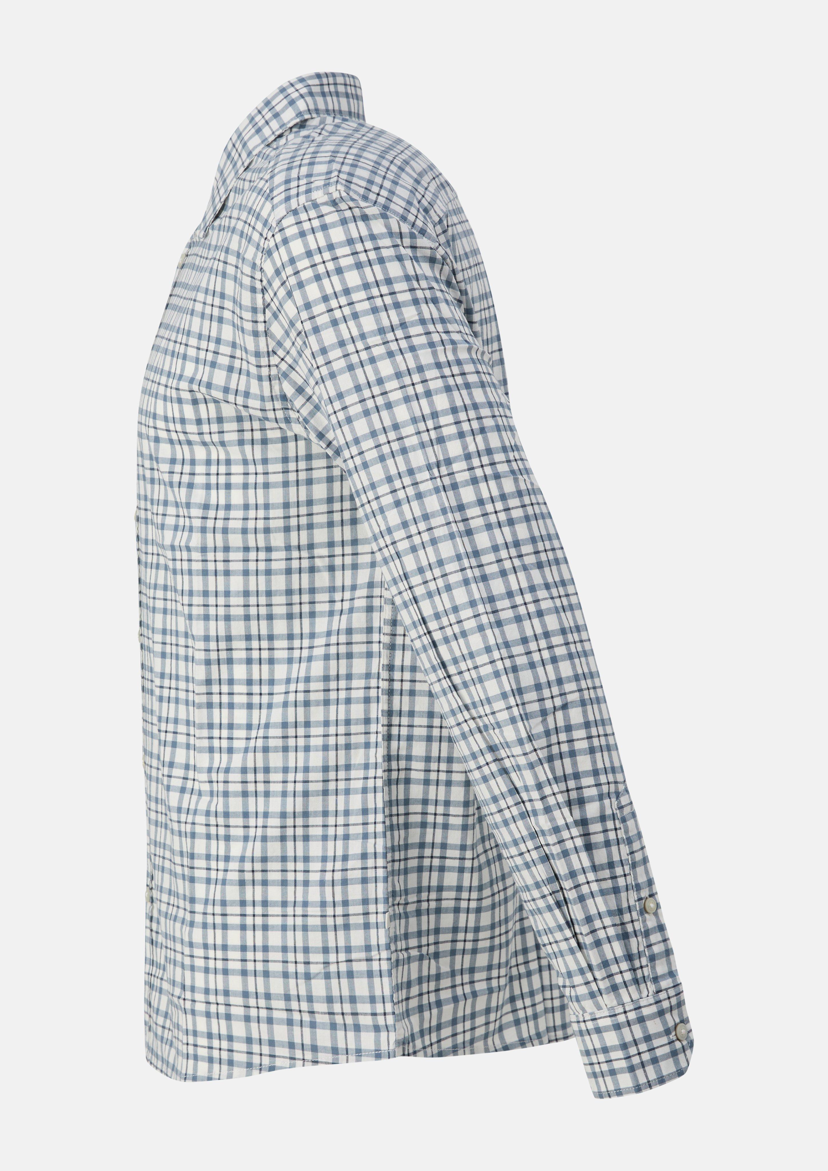 Heren Regular Fit: geruit overhemd met Kent-kraag in blauw van s.Oliver