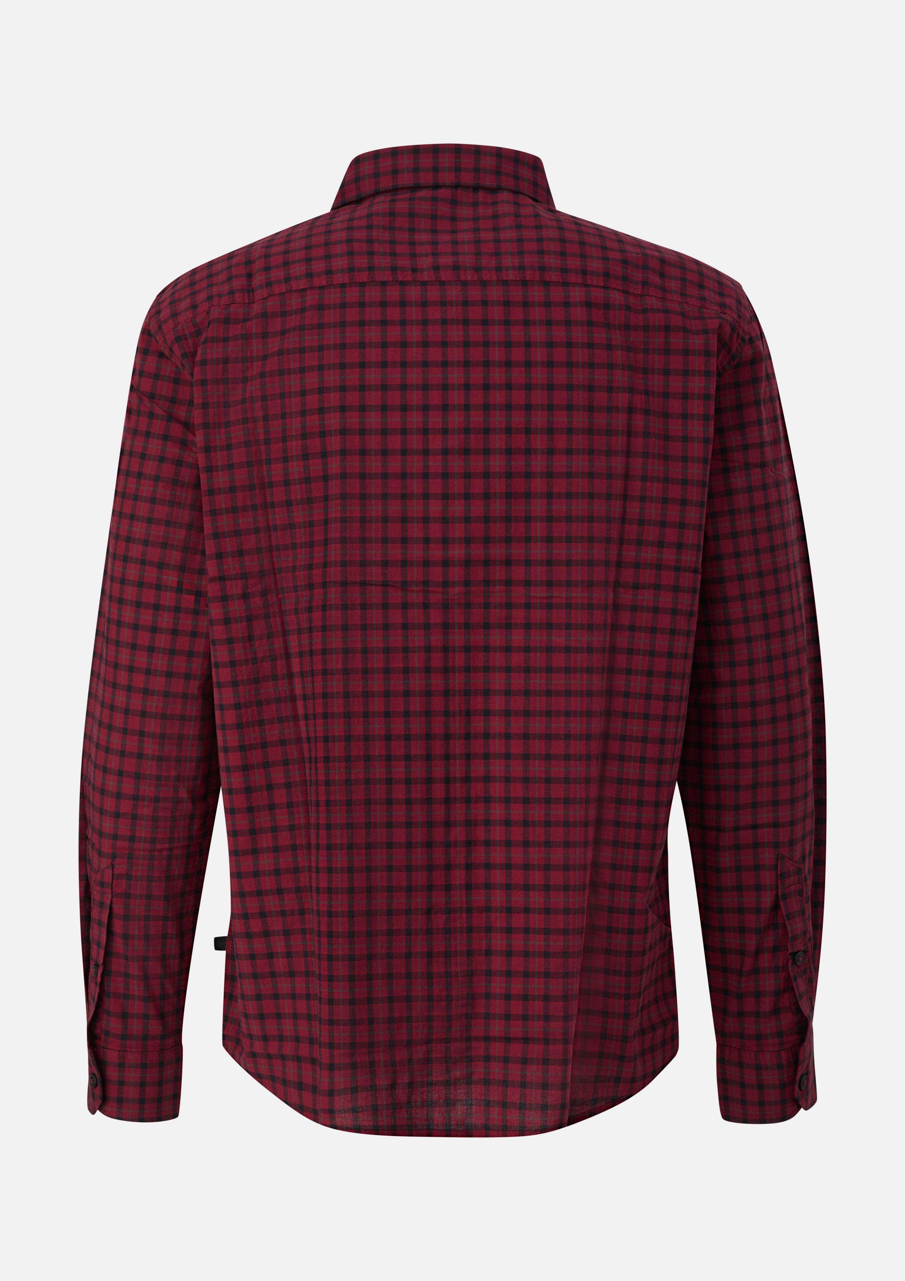 Heren Regular Fit: geruit overhemd met Kent-kraag in rood van s.Oliver