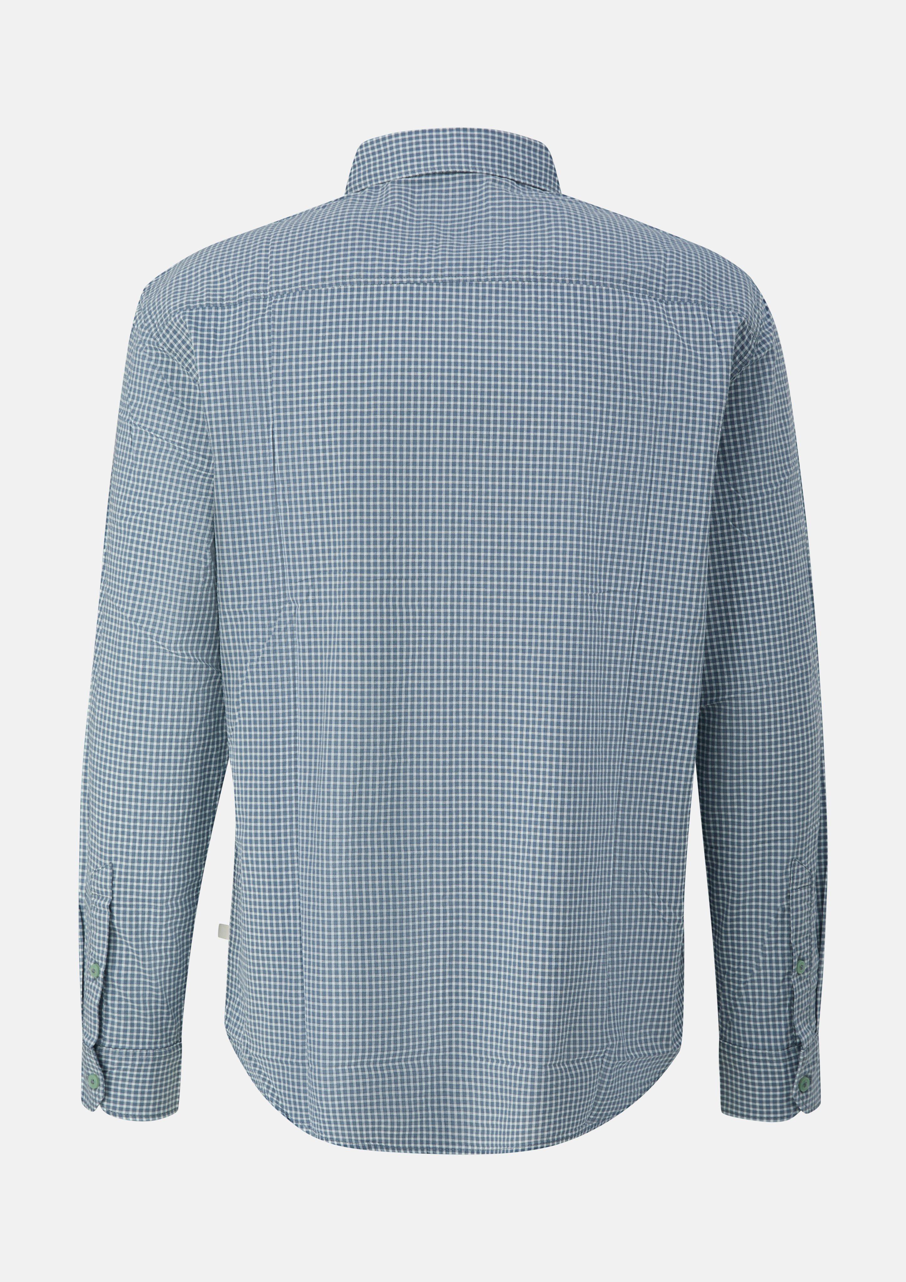 Heren Regular Fit: geruit overhemd met Kent-kraag in blauw van s.Oliver
