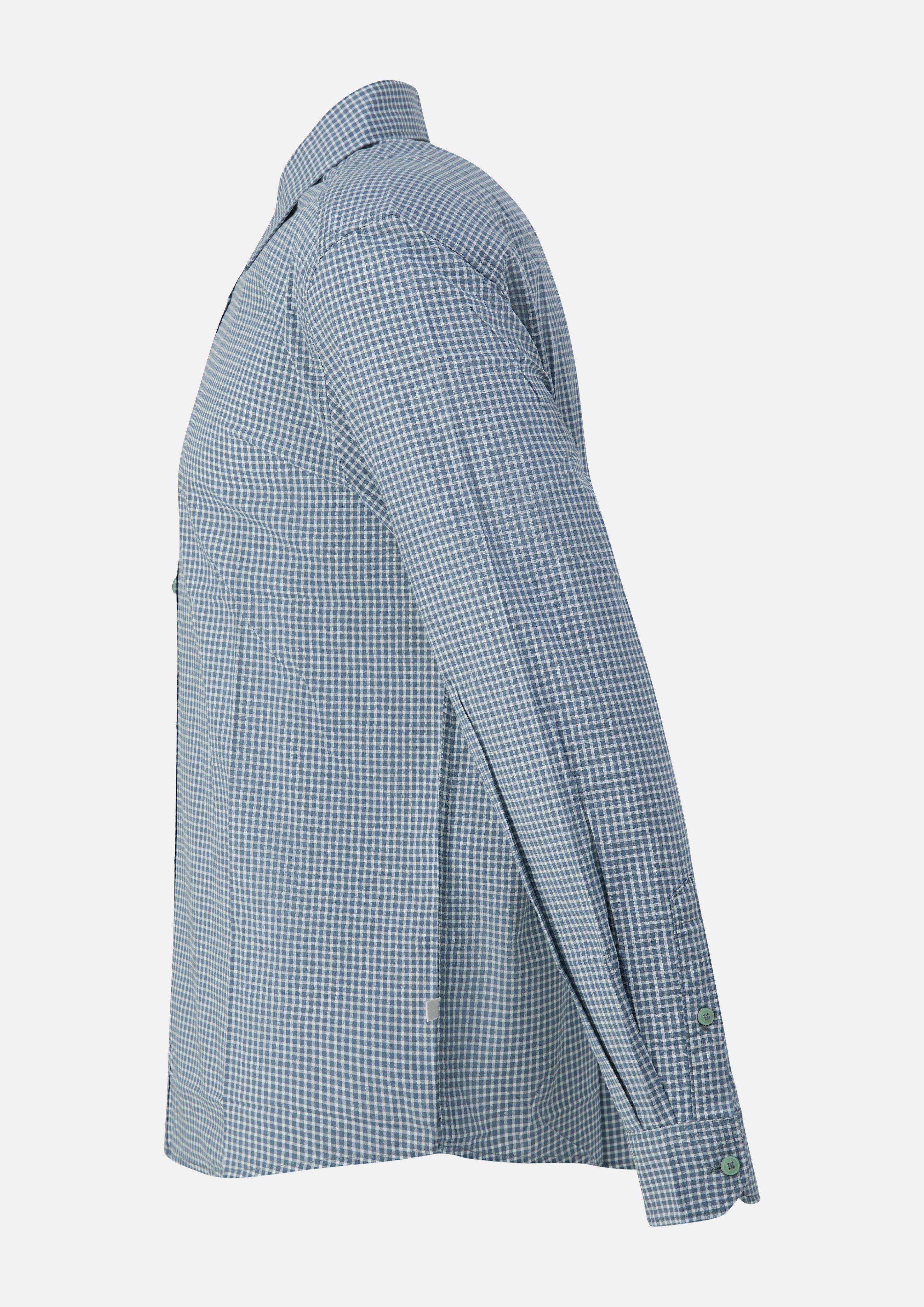 Heren Regular Fit: geruit overhemd met Kent-kraag in blauw van s.Oliver