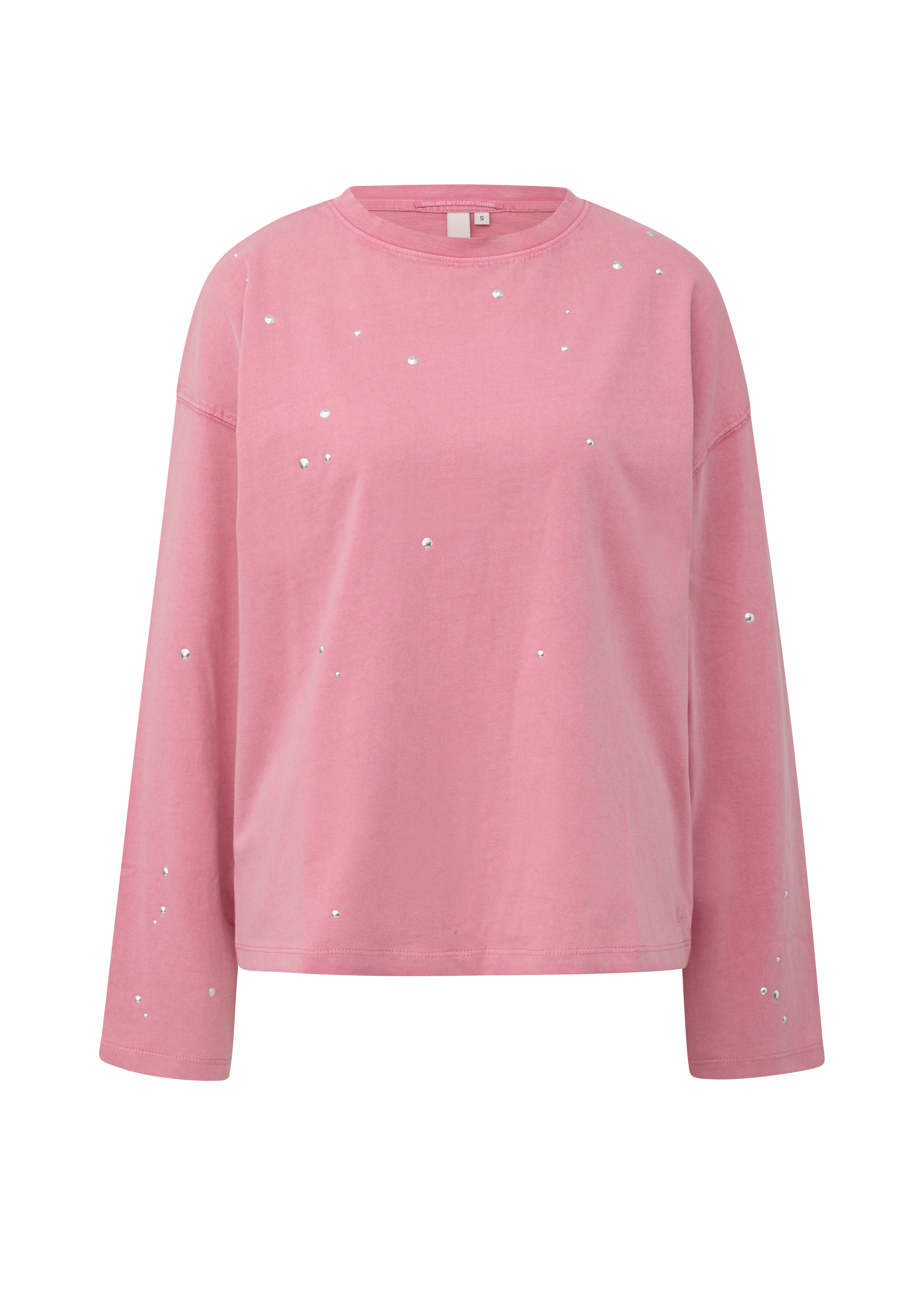 Gewassen T-shirt met lange mouwen en studs