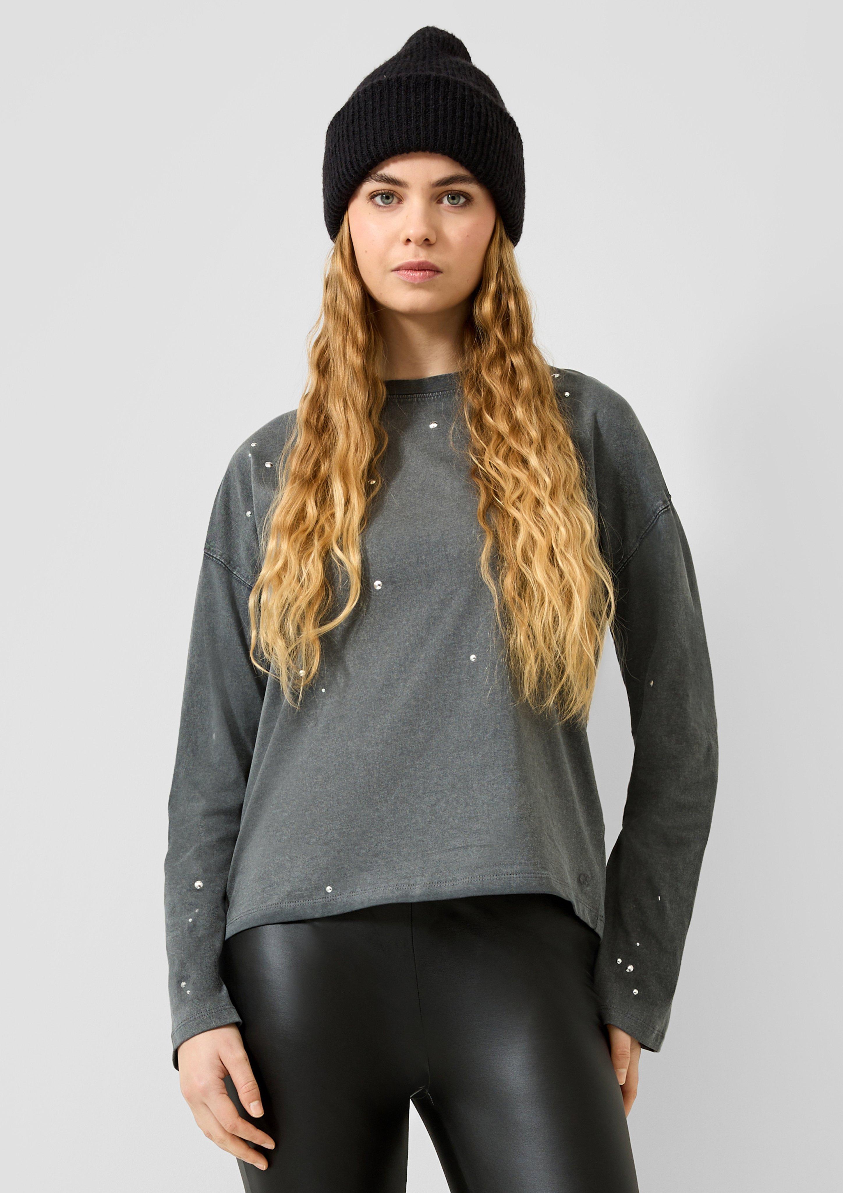T-Shirt in dark grey by QS