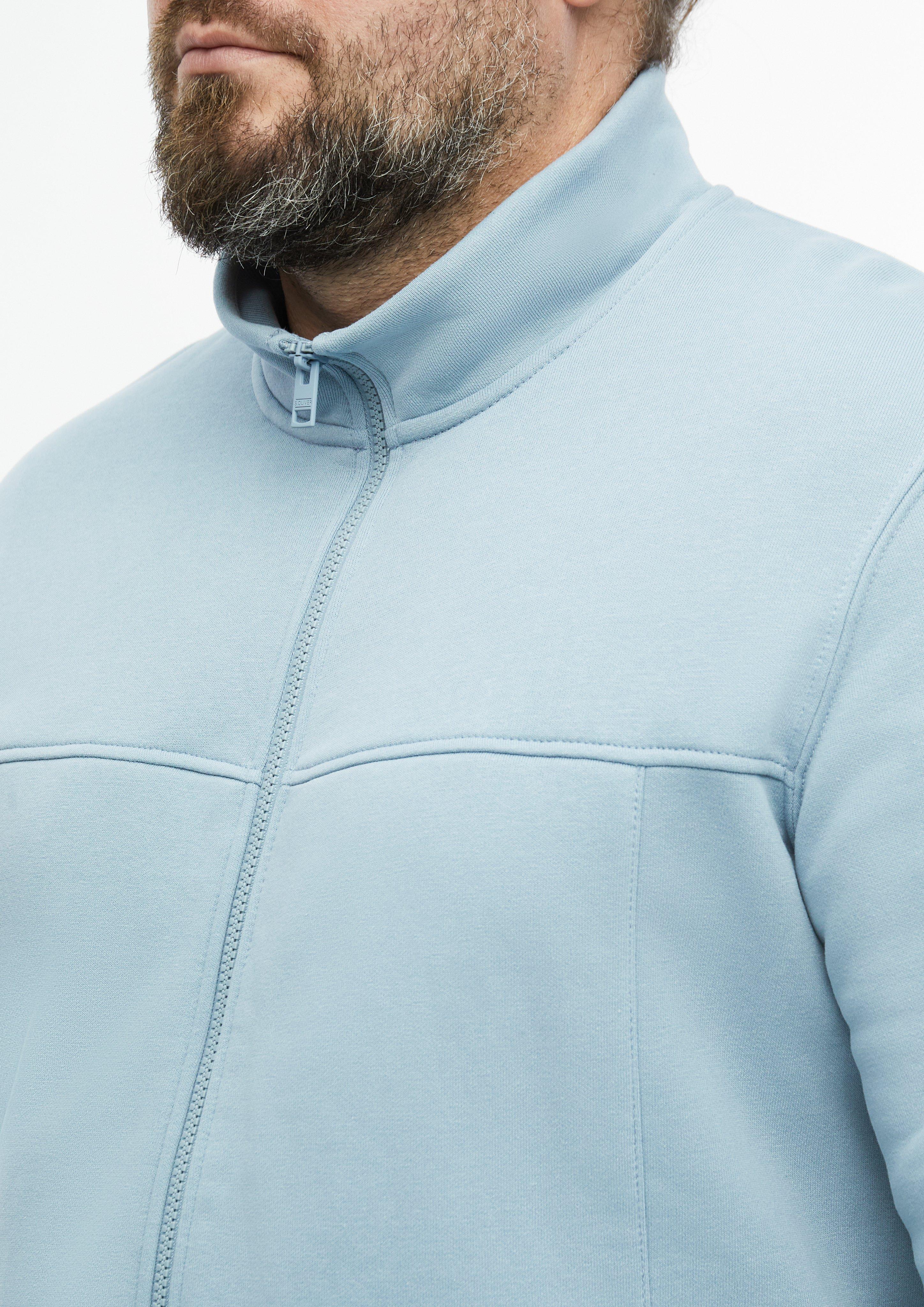 Hommes Veste en molleton à col montant et poches latérales en bleu de s.Oliver Men Big Sizes