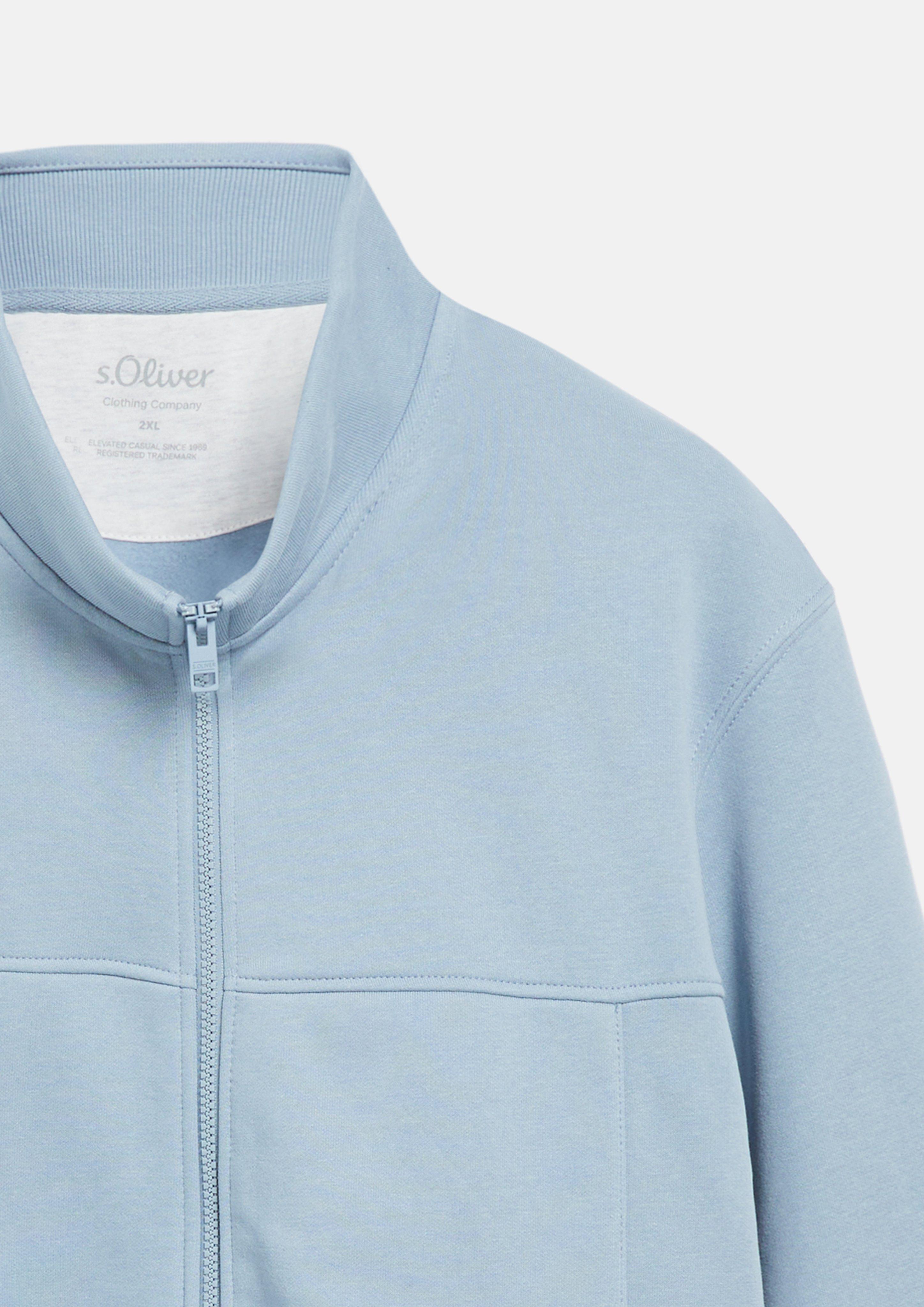 Hommes Veste en molleton à col montant et poches latérales en bleu de s.Oliver Men Big Sizes
