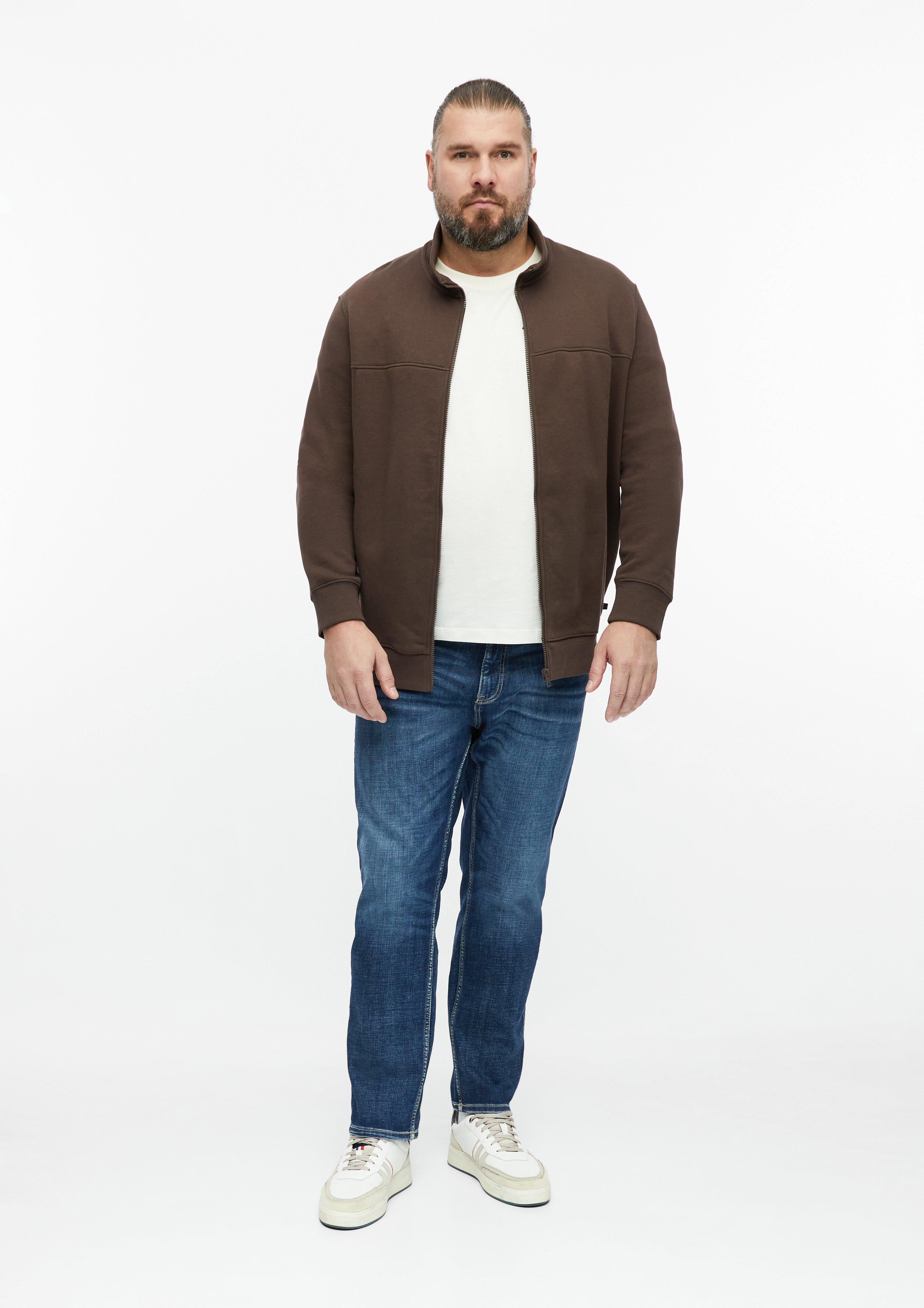 Hommes Veste en molleton à col montant et poches latérales en brun de s.Oliver Men Big Sizes
