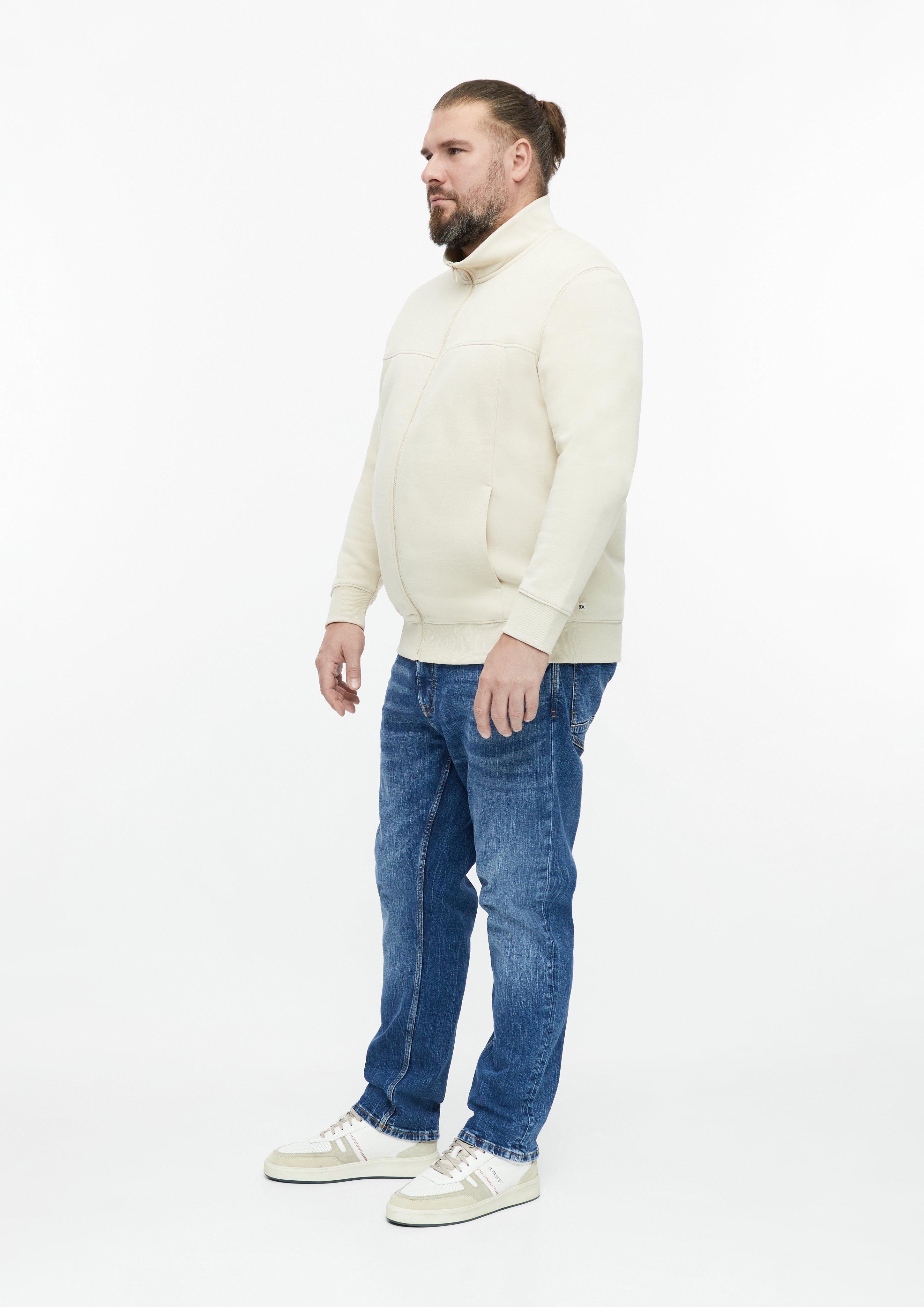 Hommes Veste en molleton à col montant et poches latérales en beige de s.Oliver Men Big Sizes