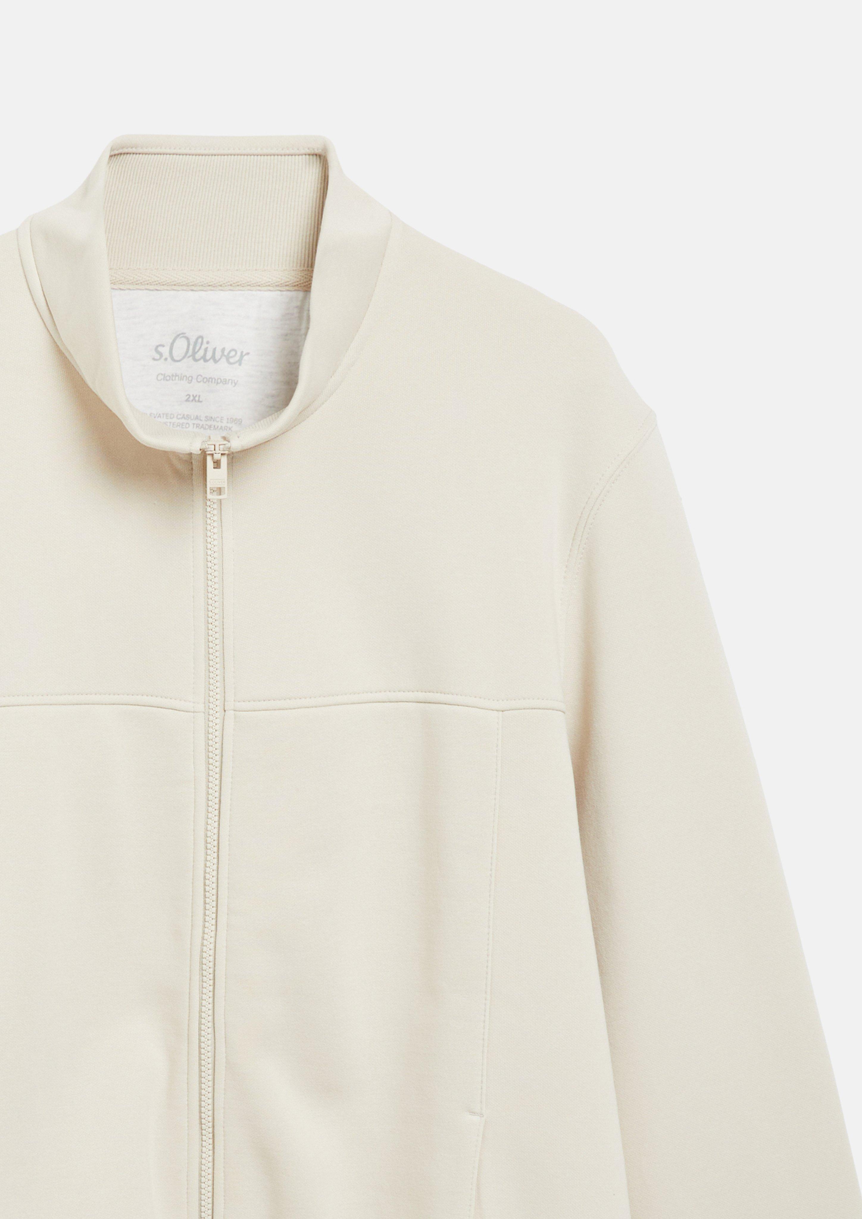 Hommes Veste en molleton à col montant et poches latérales en beige de s.Oliver Men Big Sizes