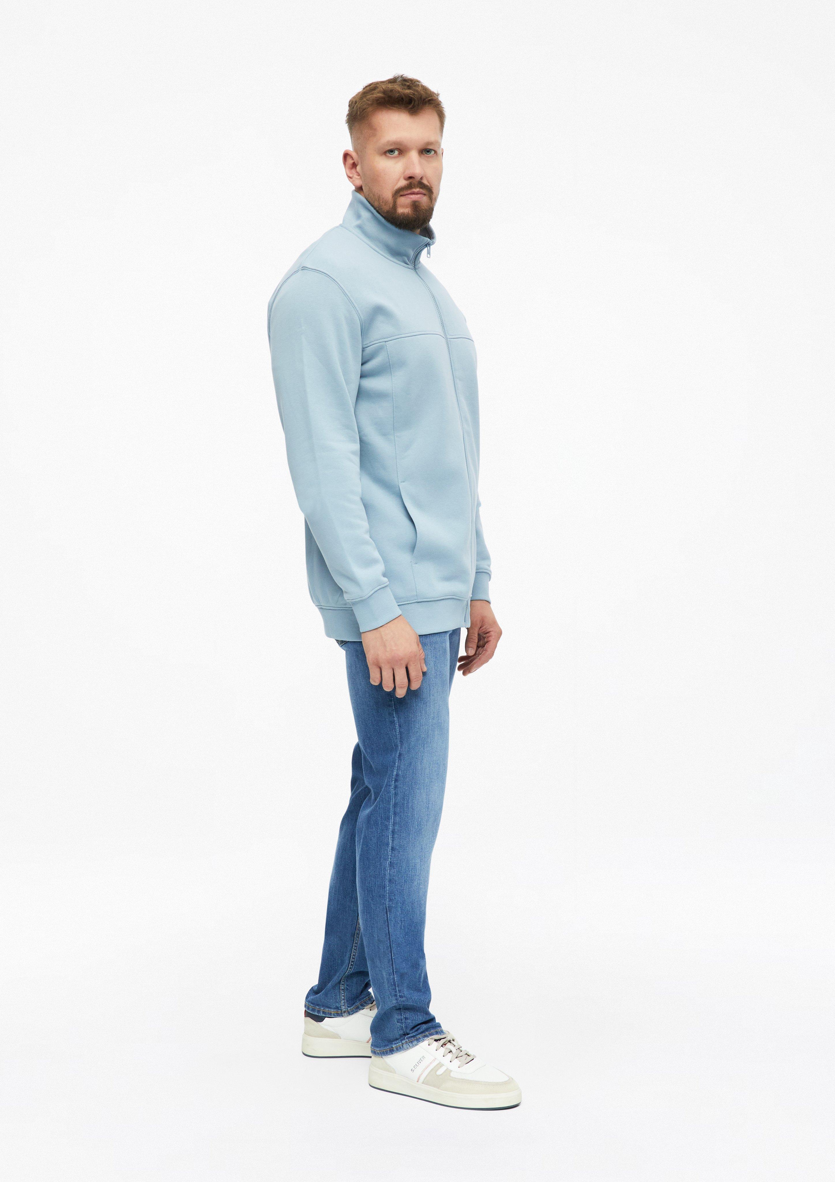 Hommes Veste en molleton à col montant et poches latérales en bleu de s.Oliver Men Tall Sizes