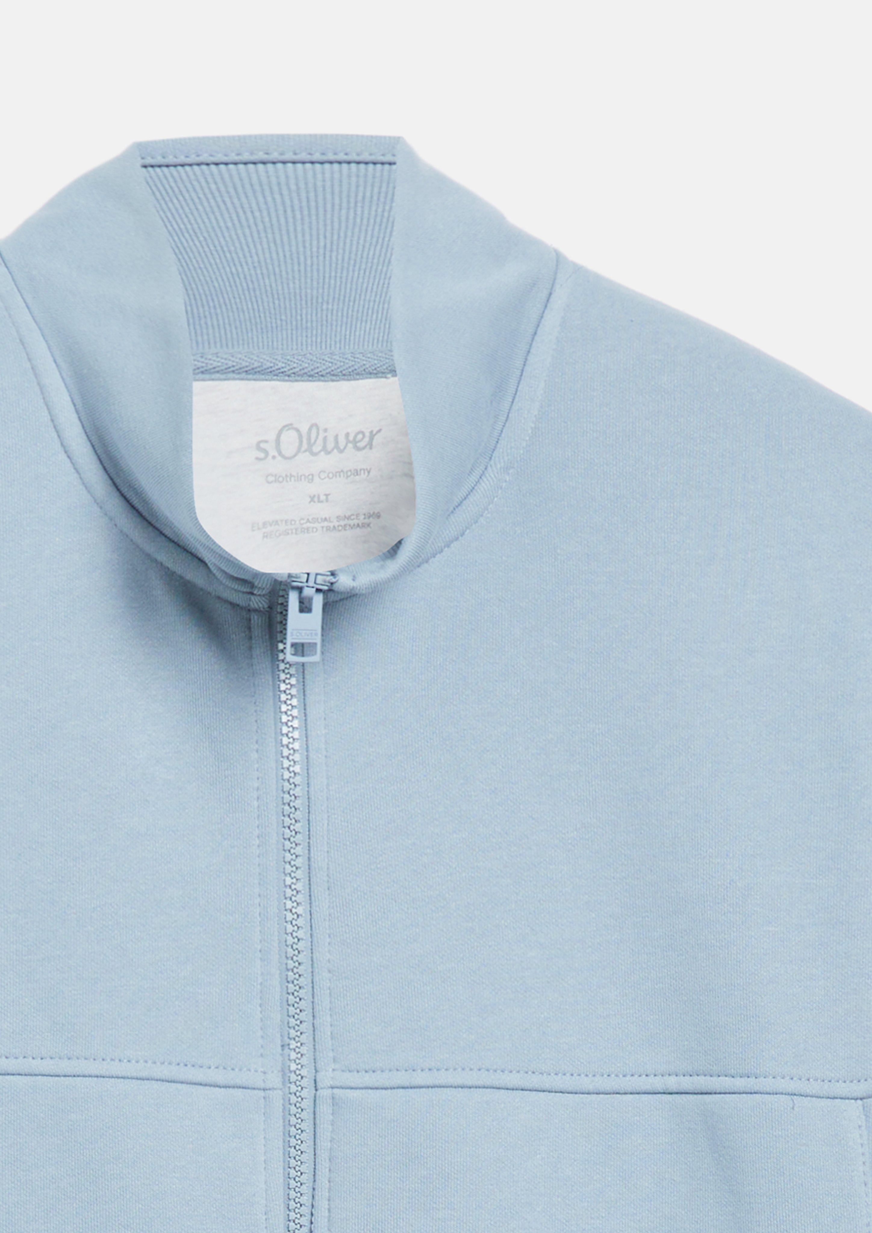 Hommes Veste en molleton à col montant et poches latérales en bleu de s.Oliver Men Tall Sizes