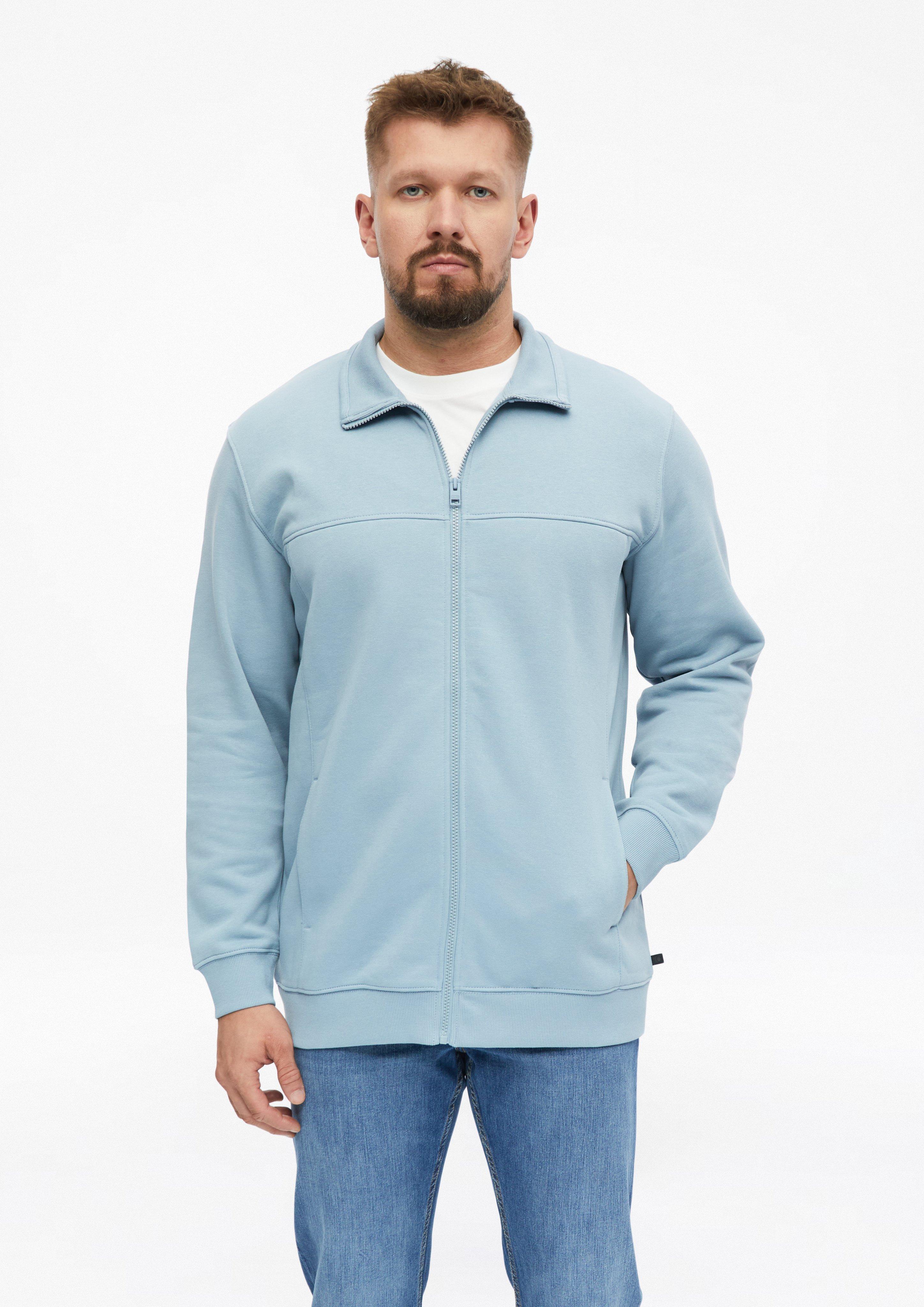 Veste en molleton à col montant et poches latérales en bleu clair de s.Oliver Men Tall Sizes