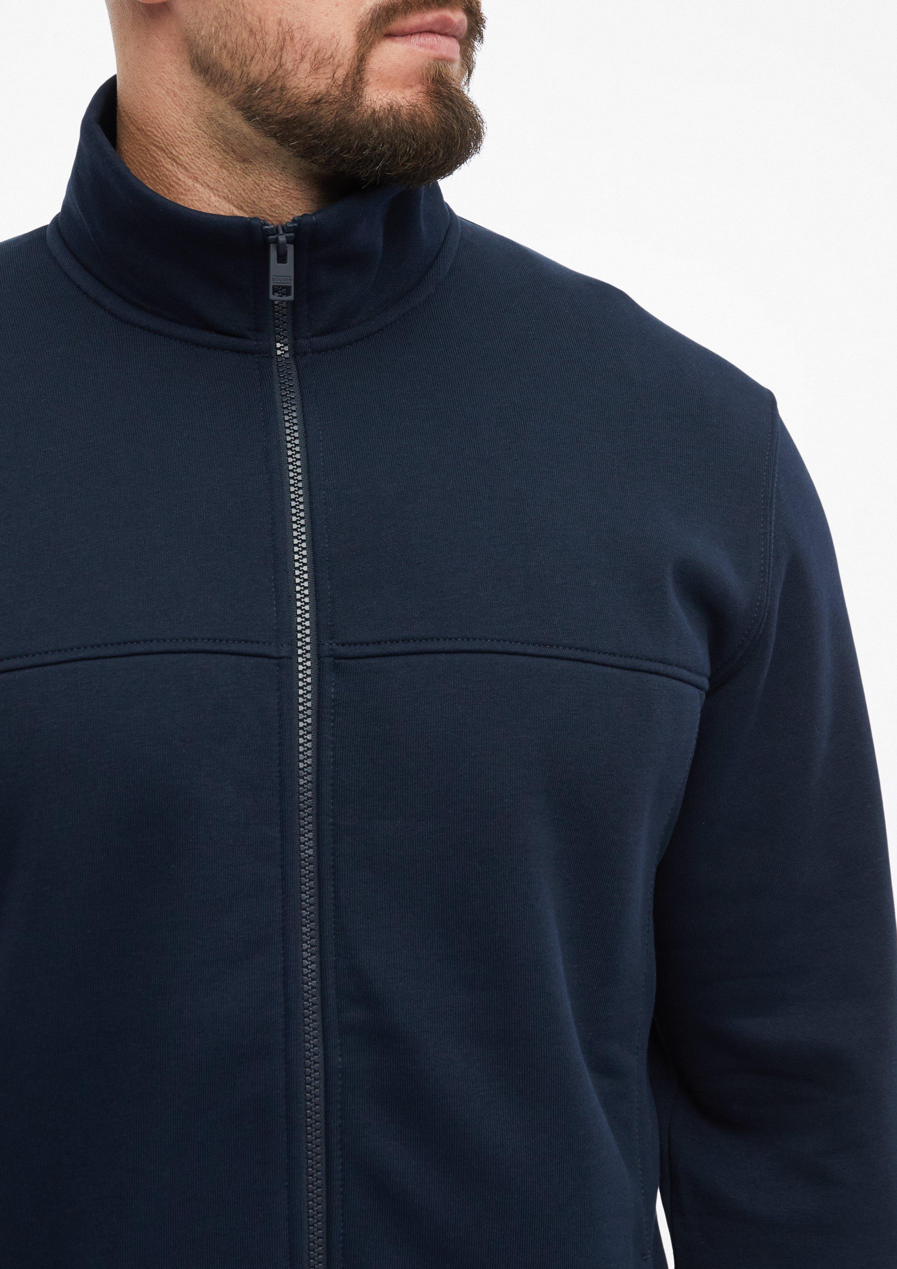Hommes Veste en molleton à col montant et poches latérales en bleu de s.Oliver Men Tall Sizes