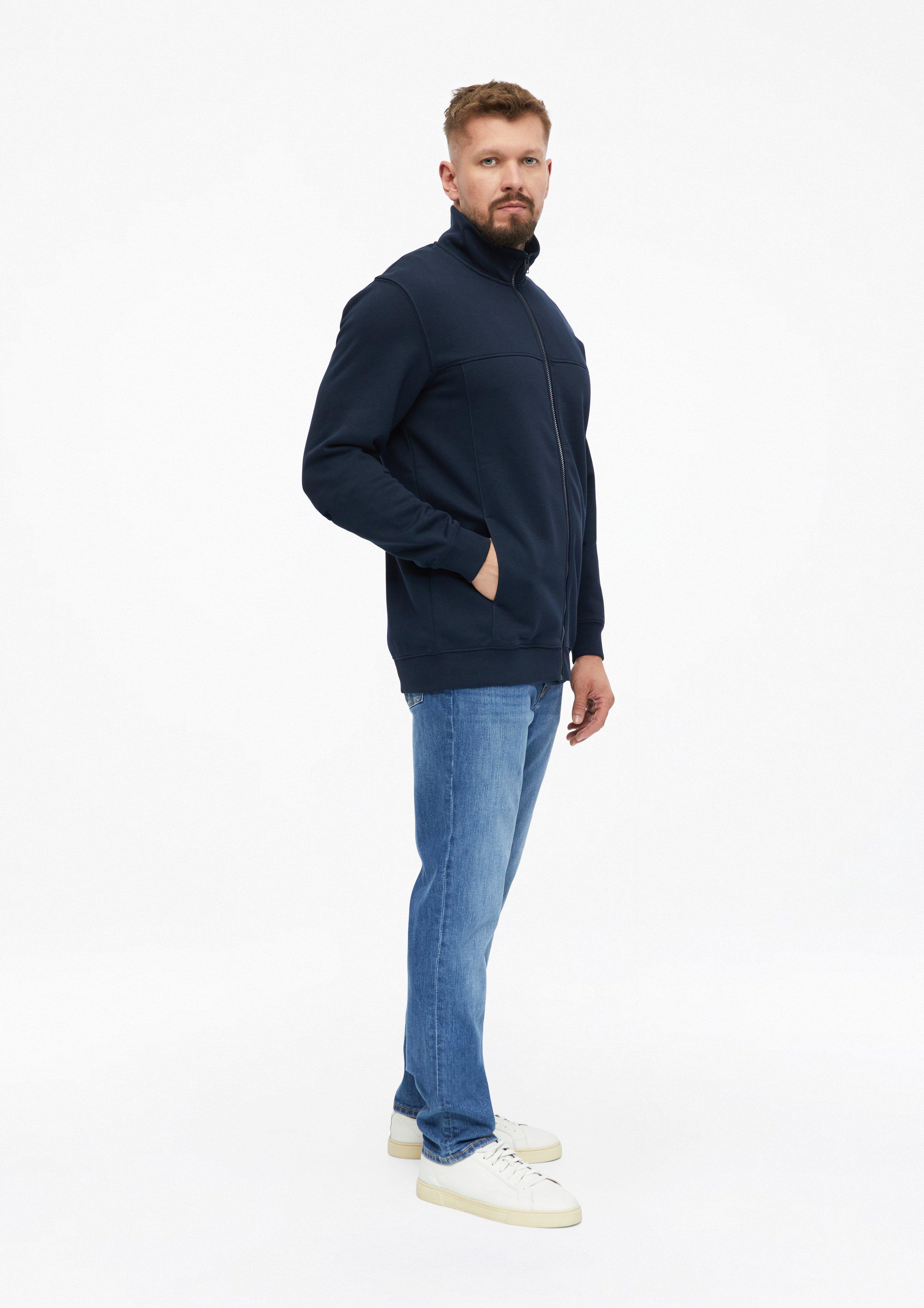 Hommes Veste en molleton à col montant et poches latérales en bleu de s.Oliver Men Tall Sizes