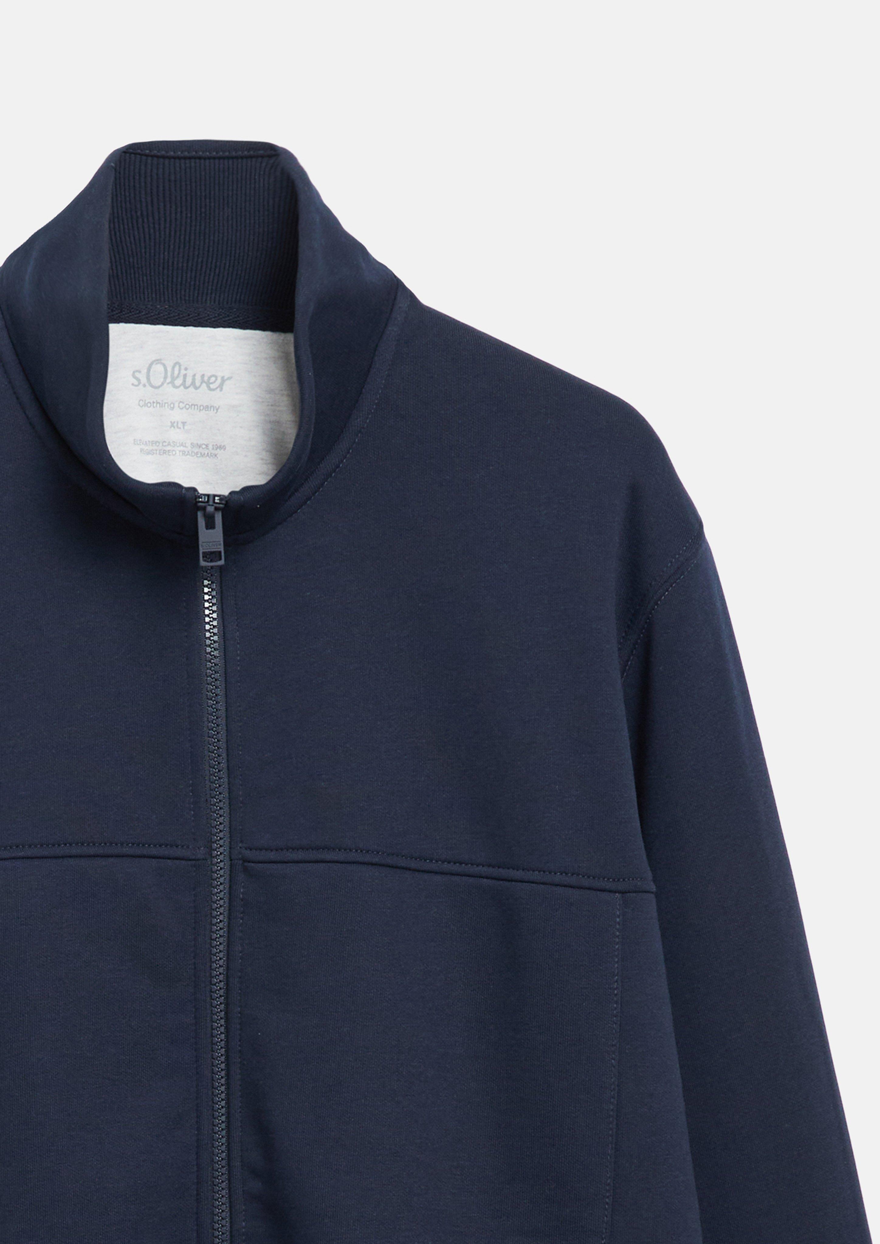 Hommes Veste en molleton à col montant et poches latérales en bleu de s.Oliver Men Tall Sizes
