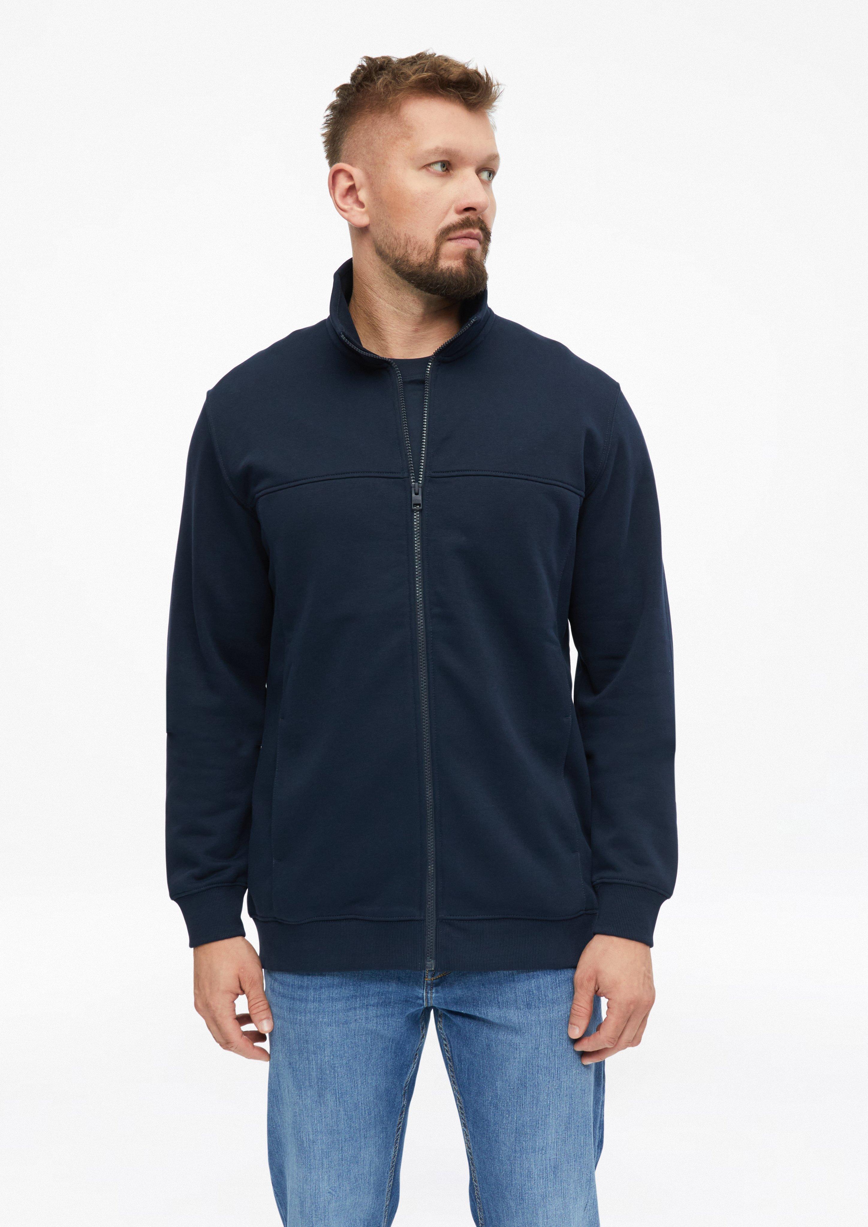 Hommes Veste en molleton à col montant et poches latérales en bleu de s.Oliver Men Tall Sizes