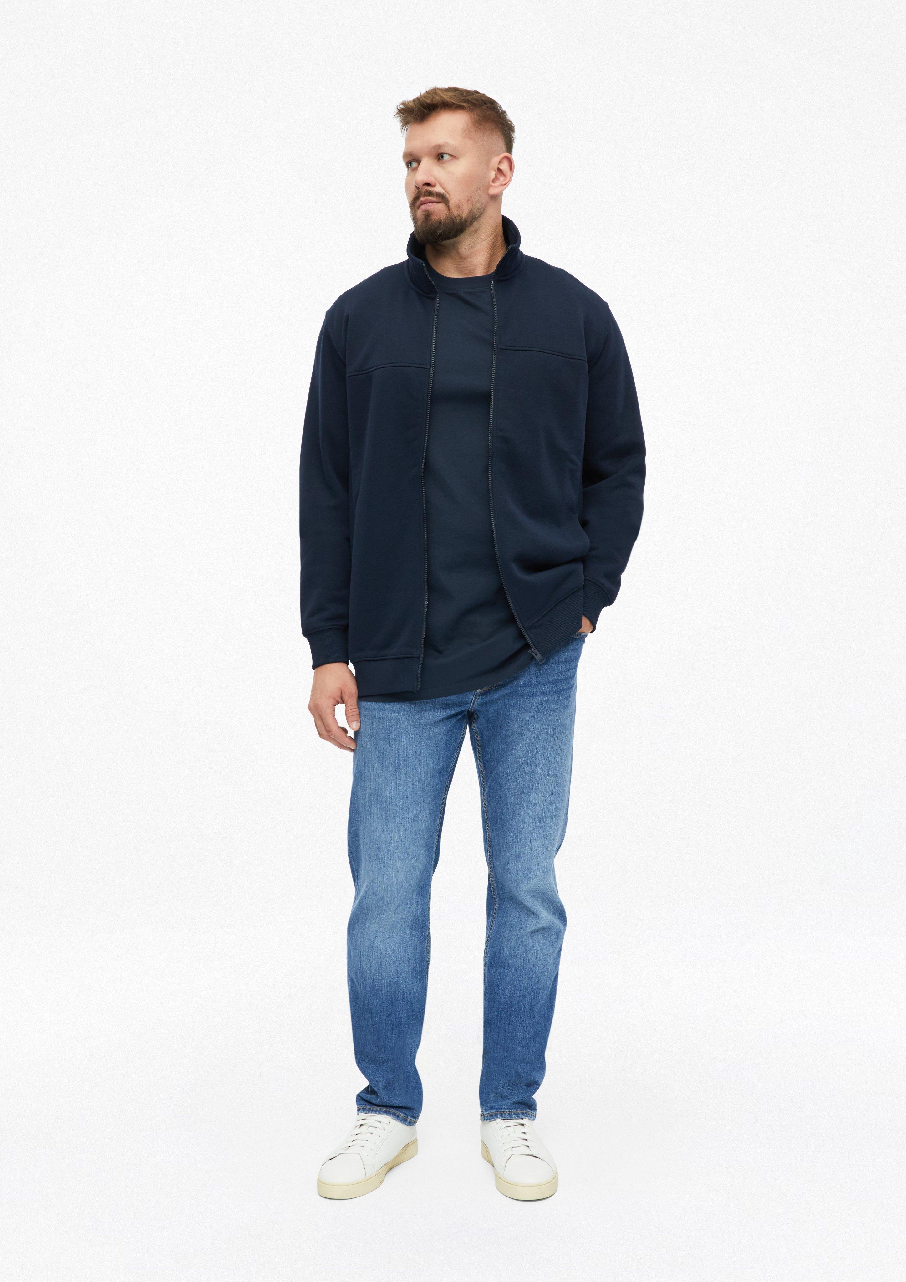Hommes Veste en molleton à col montant et poches latérales en bleu de s.Oliver Men Tall Sizes
