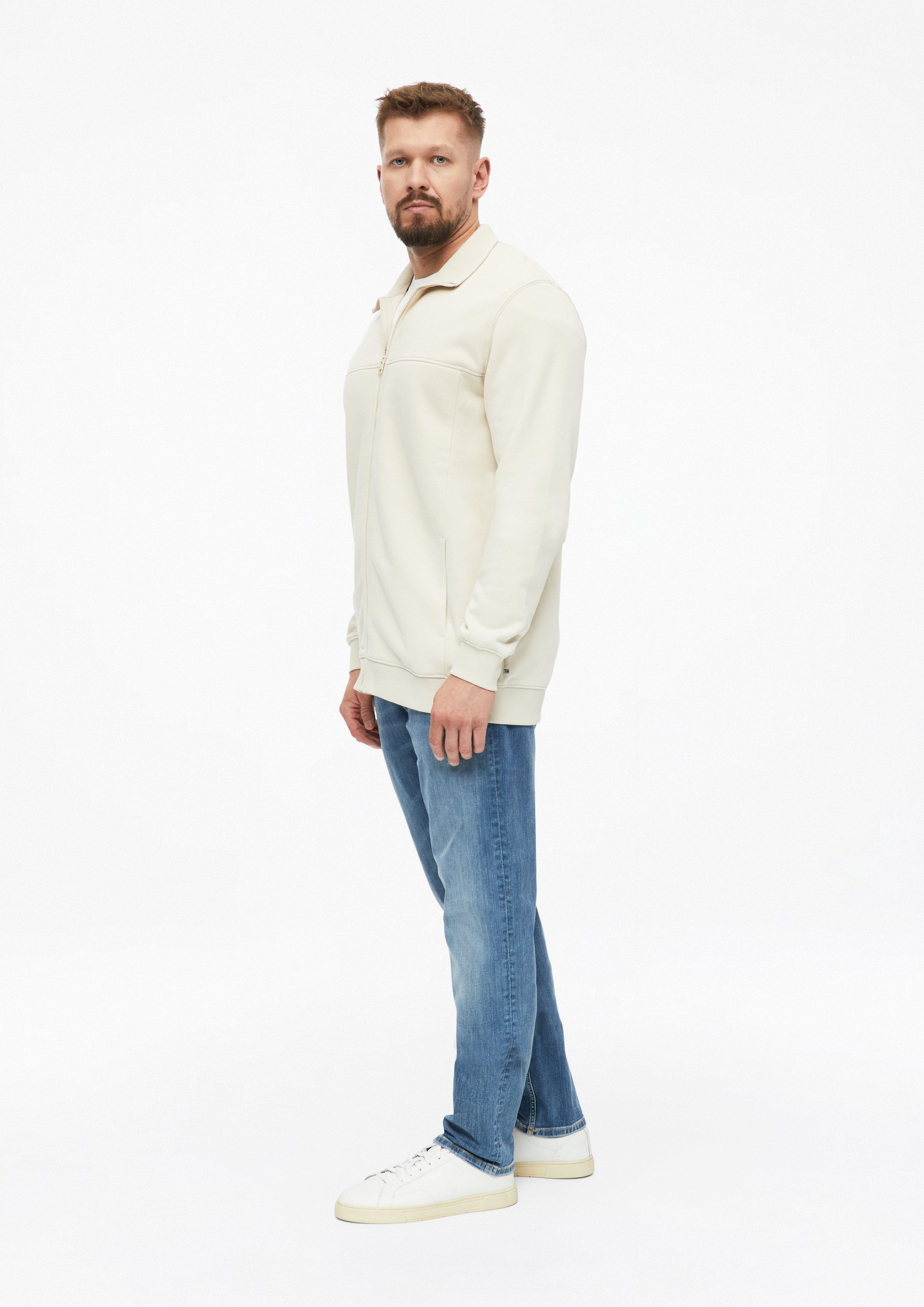 Hommes Veste en molleton à col montant et poches latérales en beige de s.Oliver Men Tall Sizes