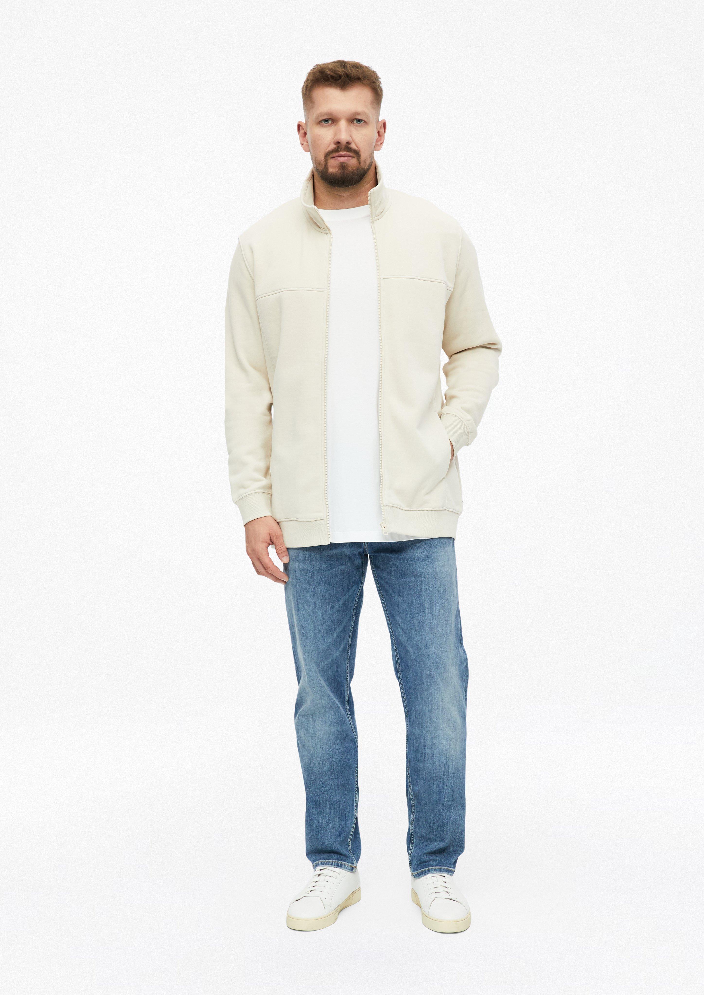 Hommes Veste en molleton à col montant et poches latérales en beige de s.Oliver Men Tall Sizes