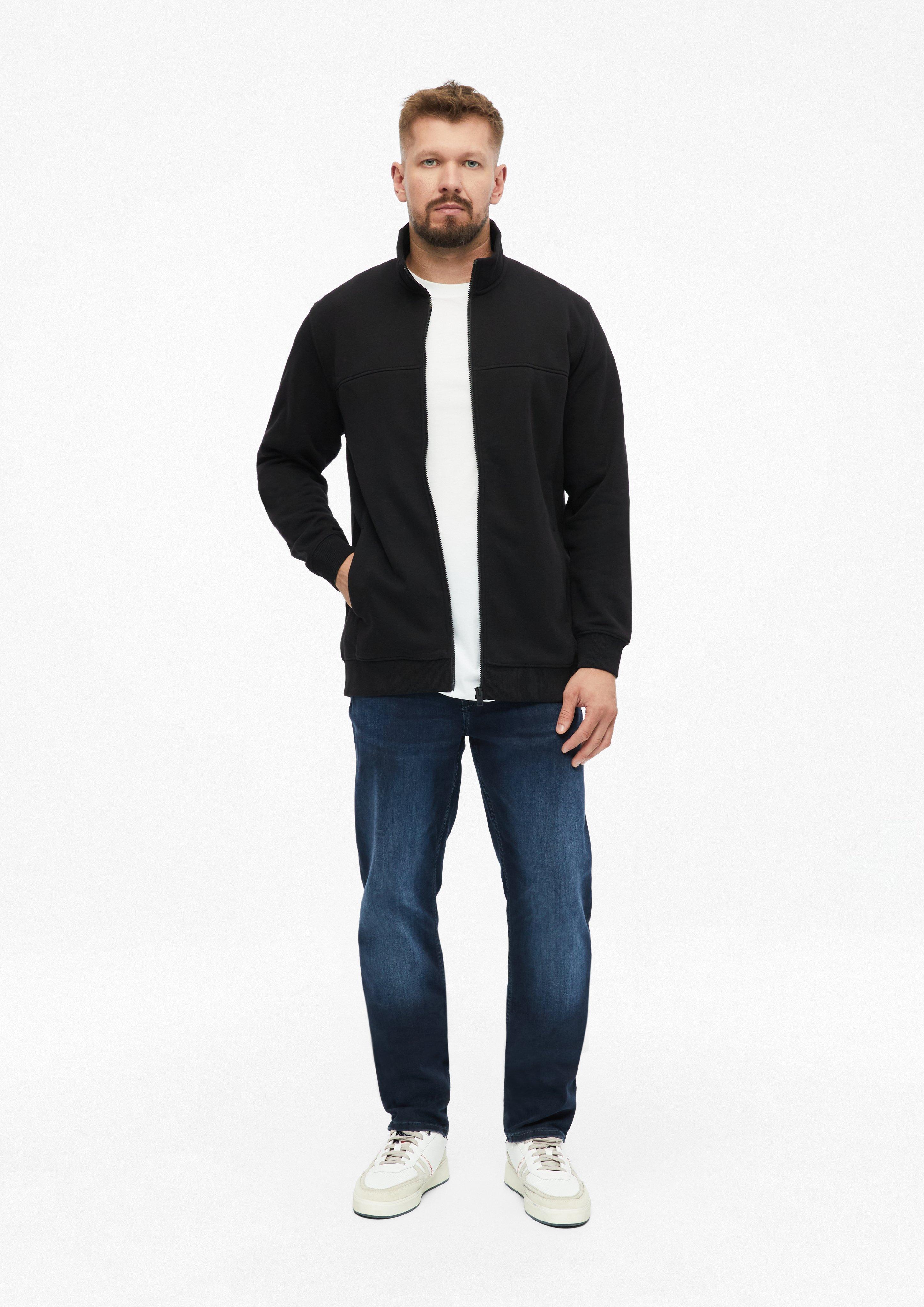 Hommes Veste en molleton à col montant et poches latérales en noir de s.Oliver Men Tall Sizes