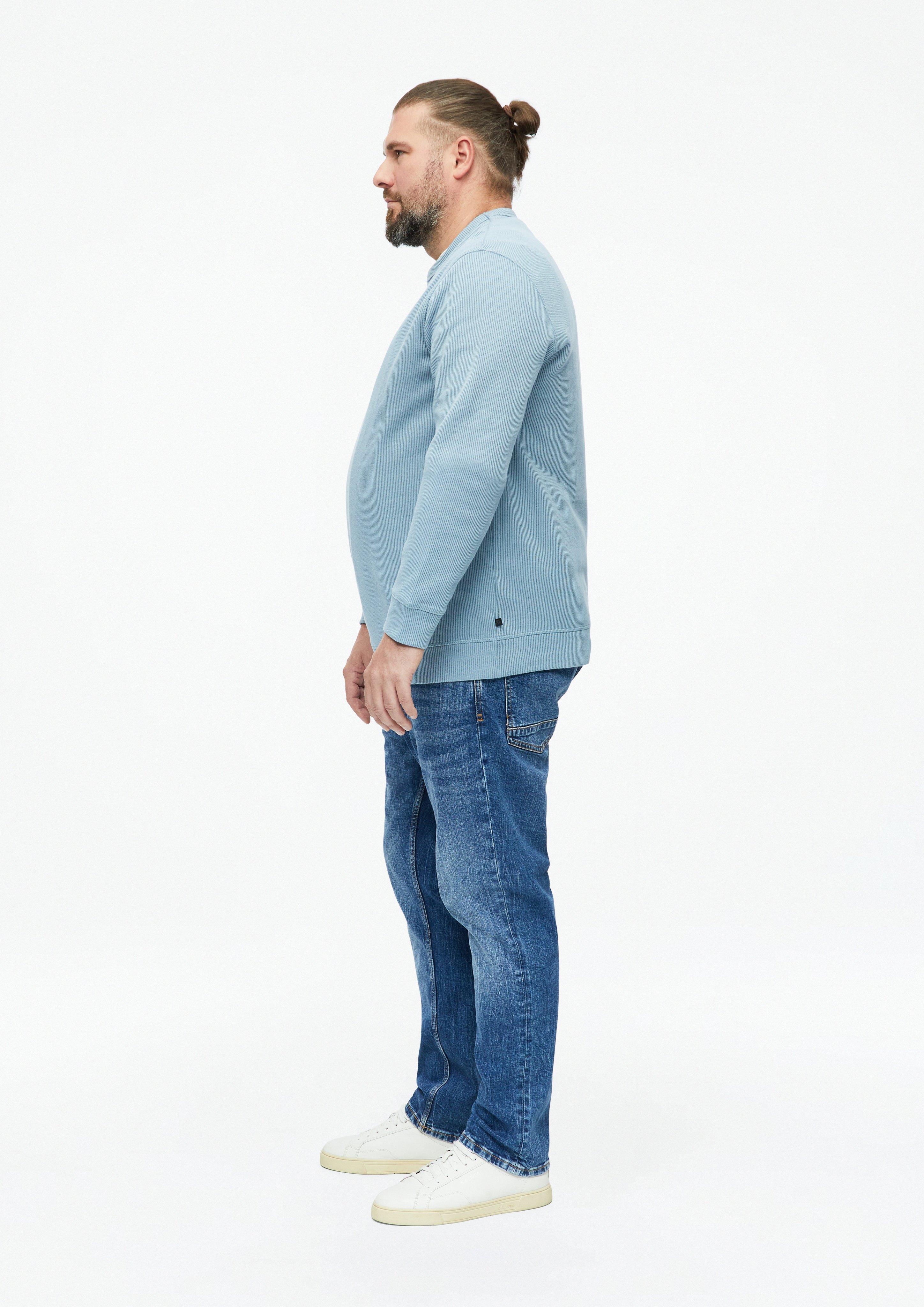 Men Sweatshirt with a ribbed texture in blue by s.Oliver Men Big Sizes