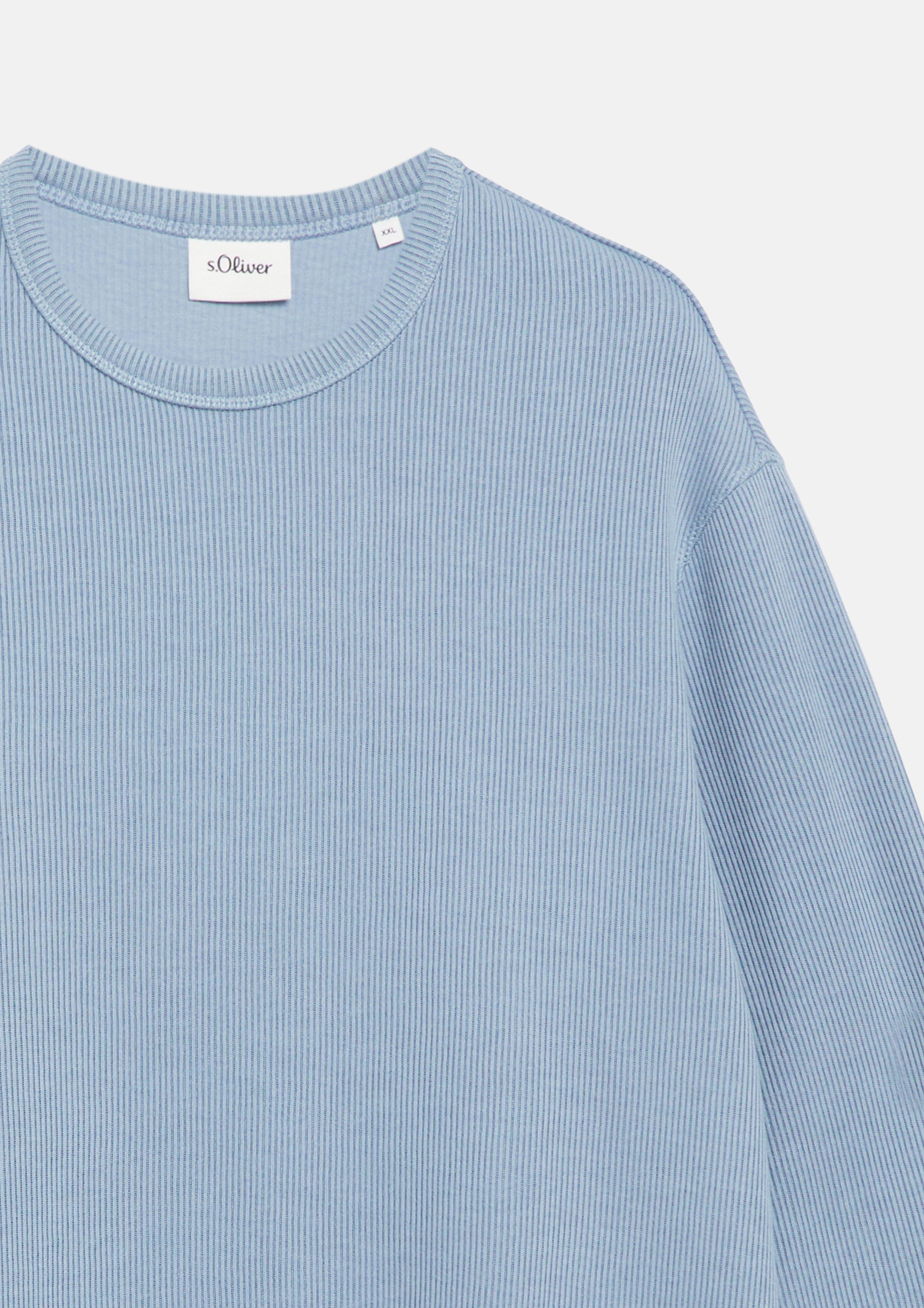 Men Sweatshirt with a ribbed texture in blue by s.Oliver Men Big Sizes