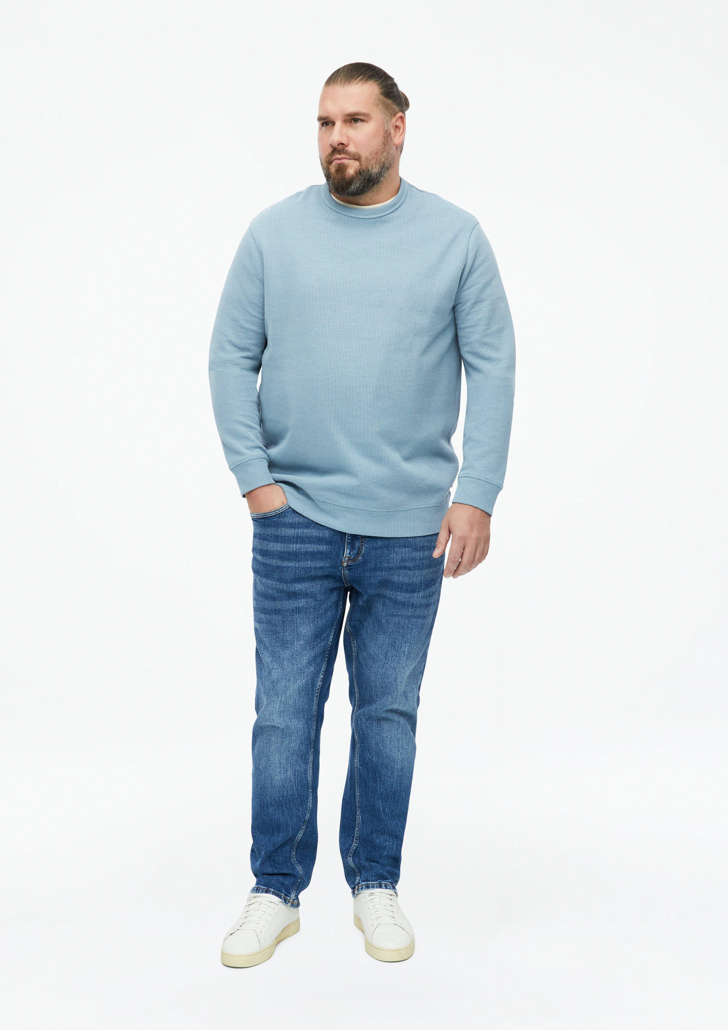 Men Sweatshirt with a ribbed texture in blue by s.Oliver Men Big Sizes