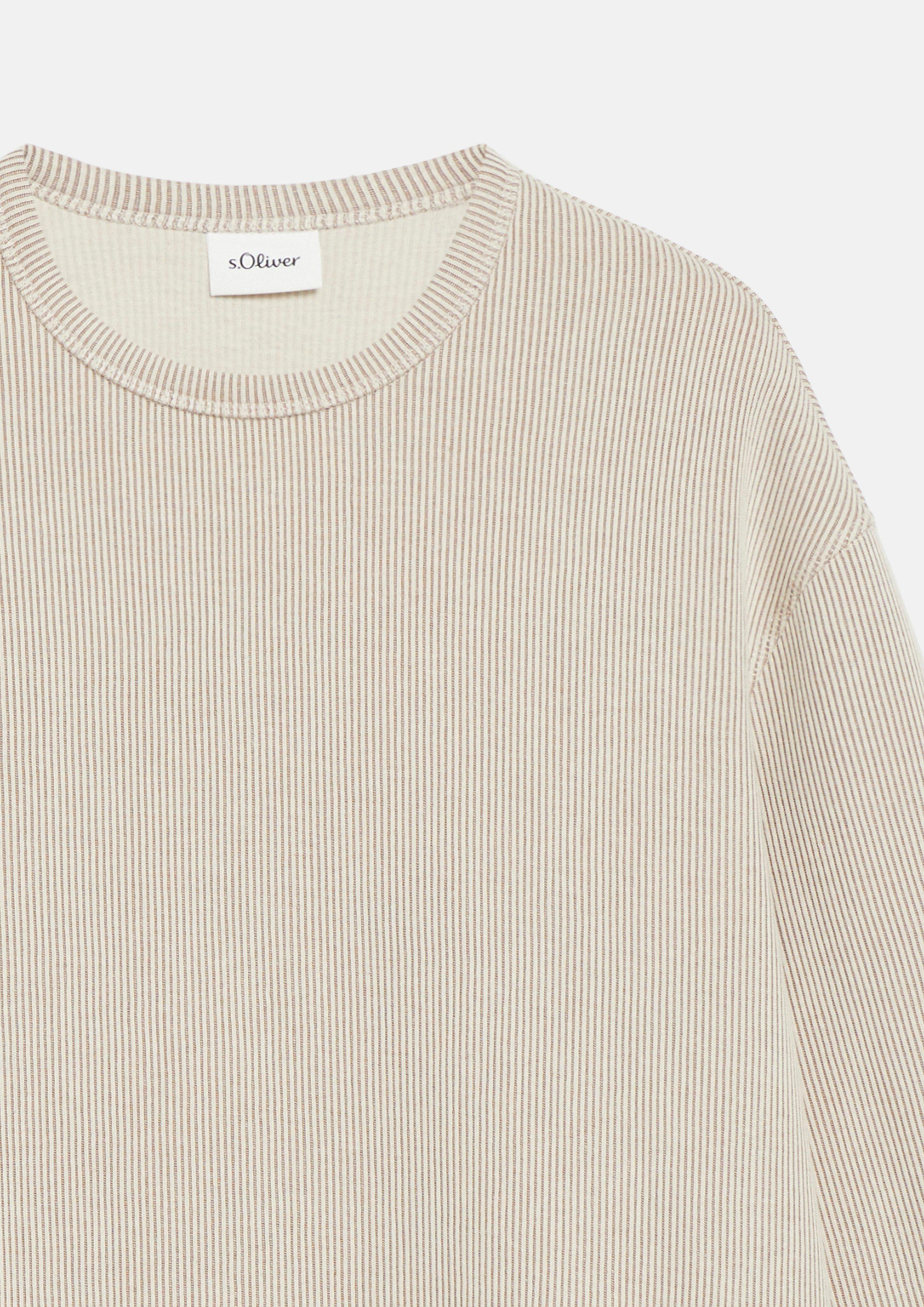 Mężczyźni Bluza z prążkowaną fakturą w kolorze beżowy od s.Oliver Men Big Sizes
