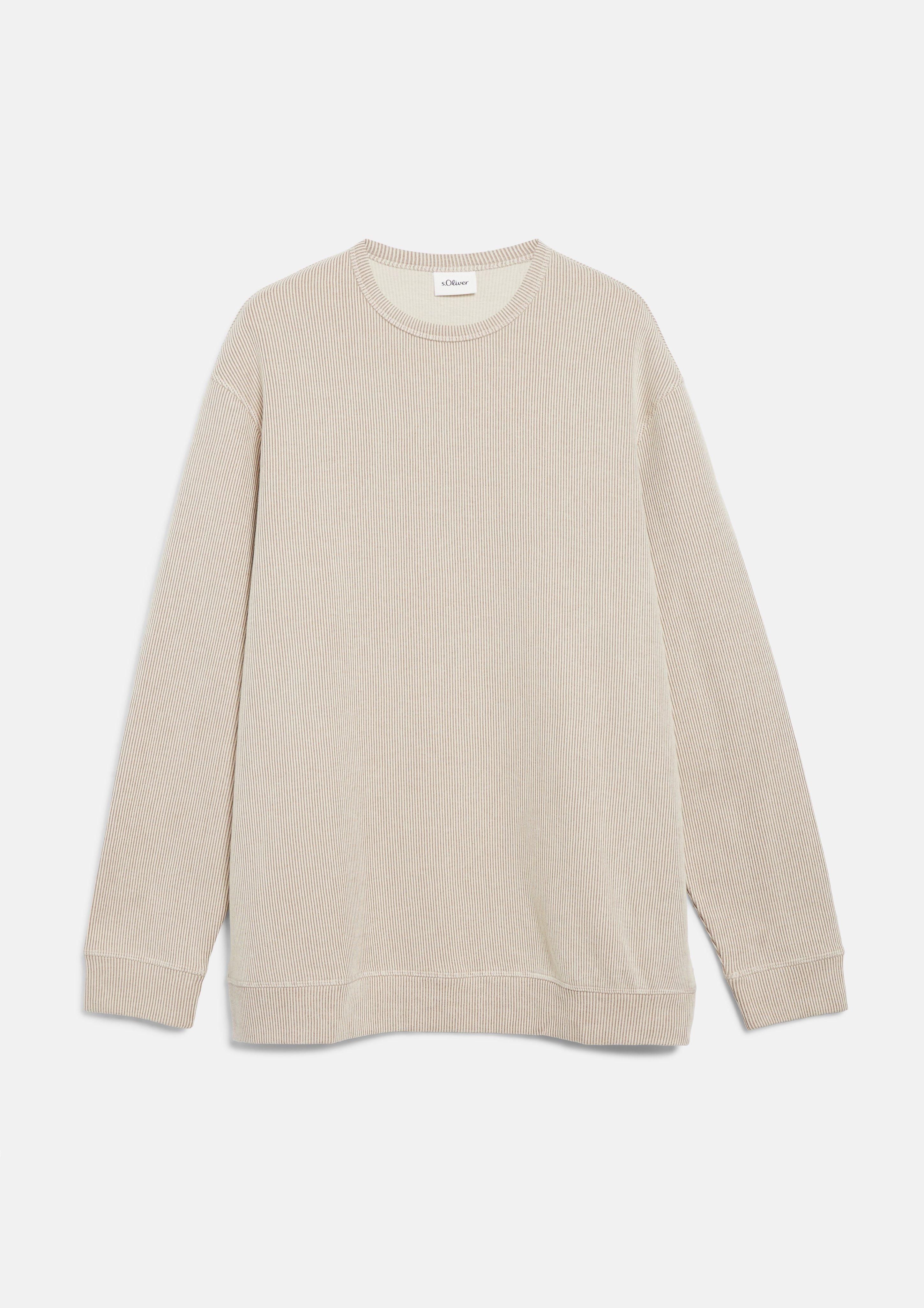 Bluza z prążkowaną fakturą w kolorze beżowy od s.Oliver Men Big Sizes