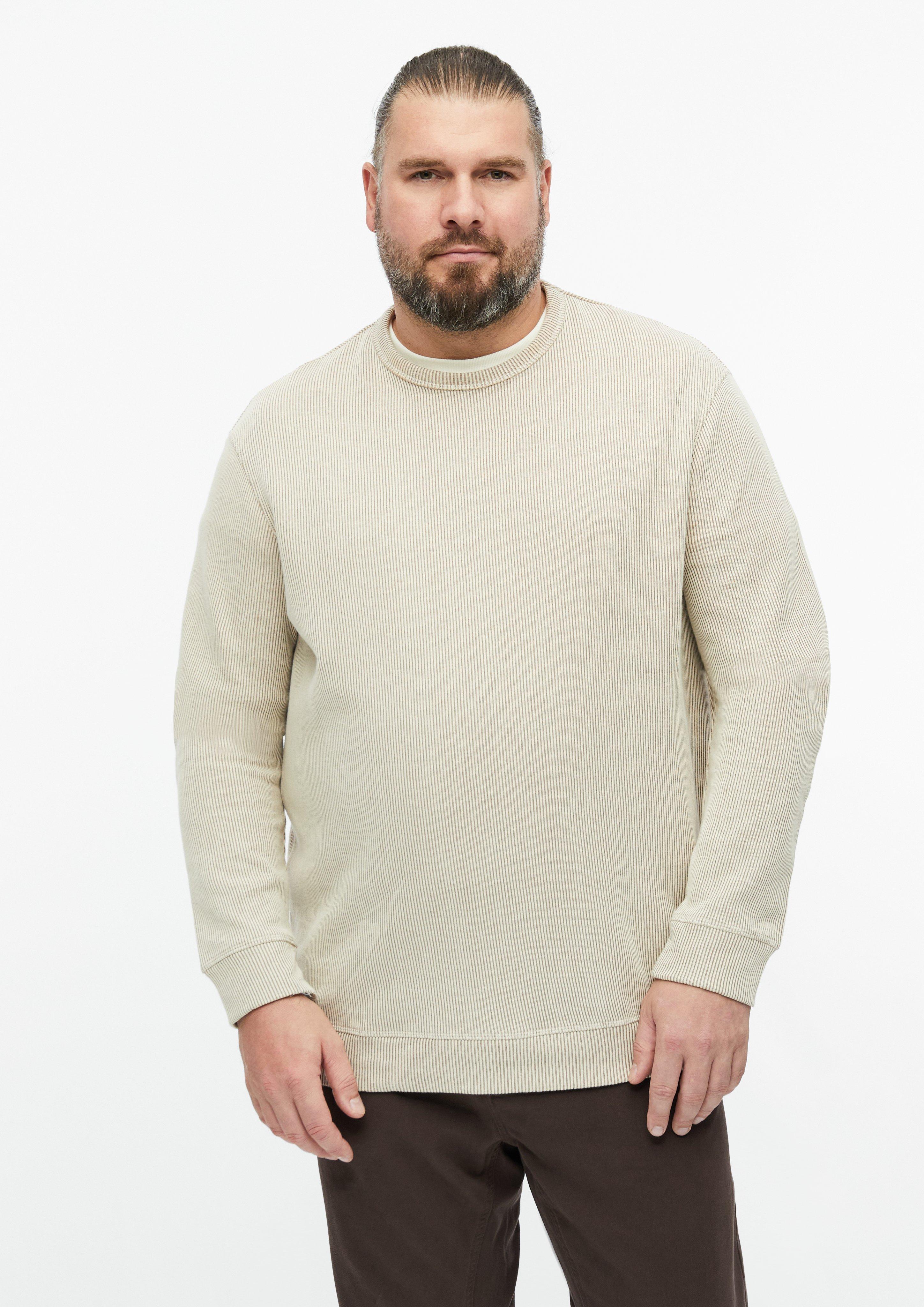 Sweatshirt mit Rippstruktur in Farbe beige von s.Oliver Men Big Sizes