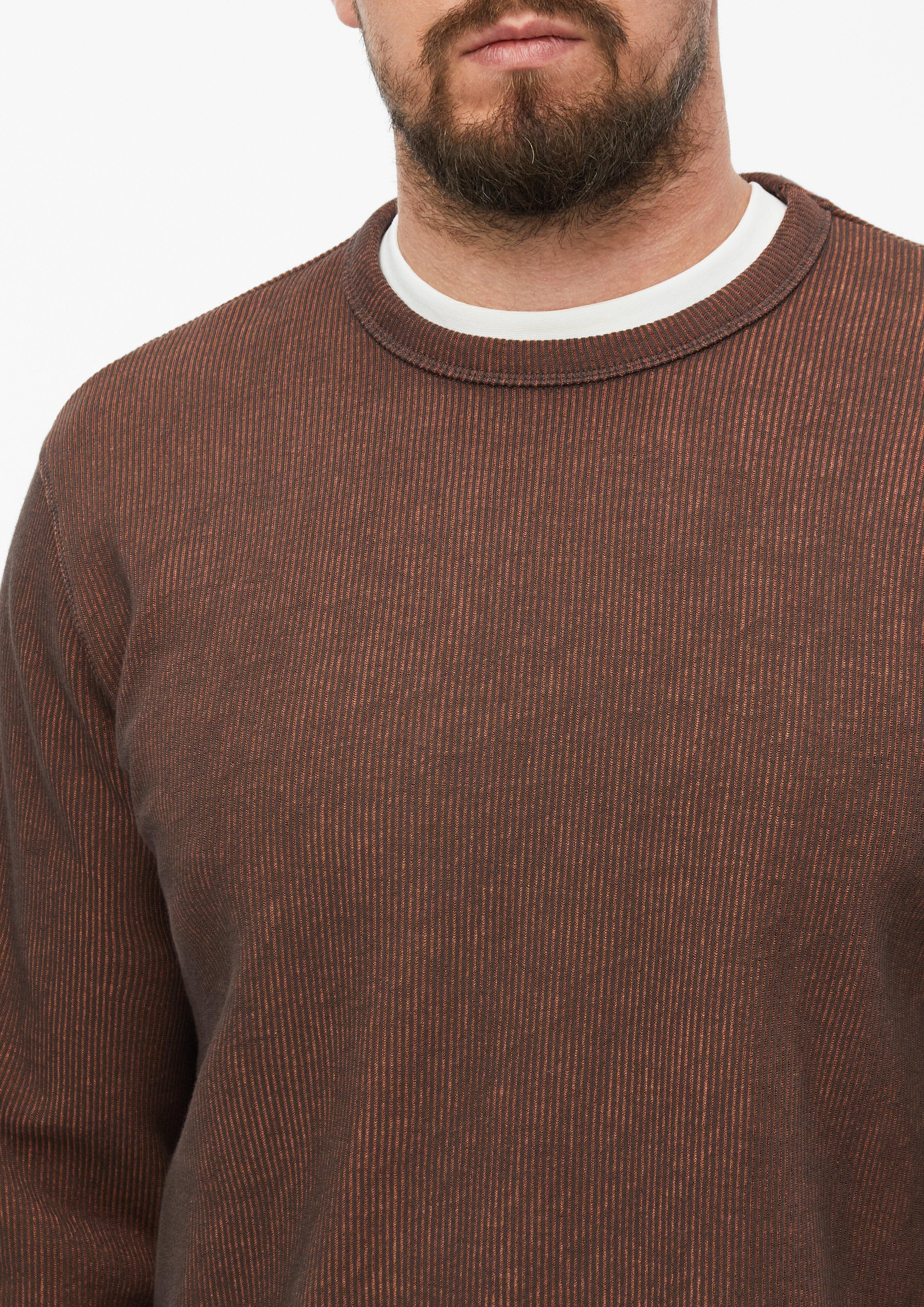 Herren Sweatshirt mit Rippstruktur in braun von s.Oliver Men Tall Sizes