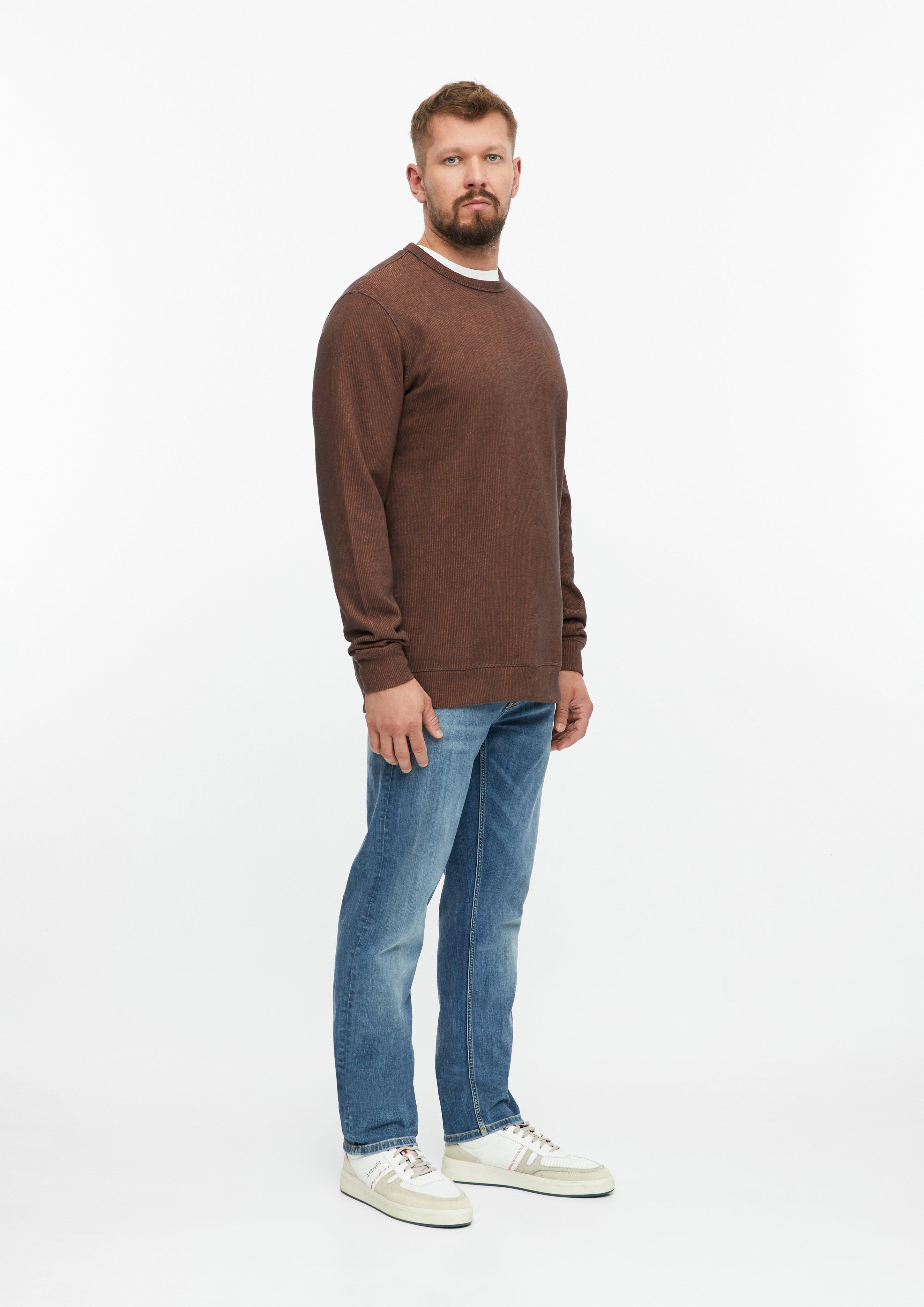 Herren Sweatshirt mit Rippstruktur in braun von s.Oliver Men Tall Sizes