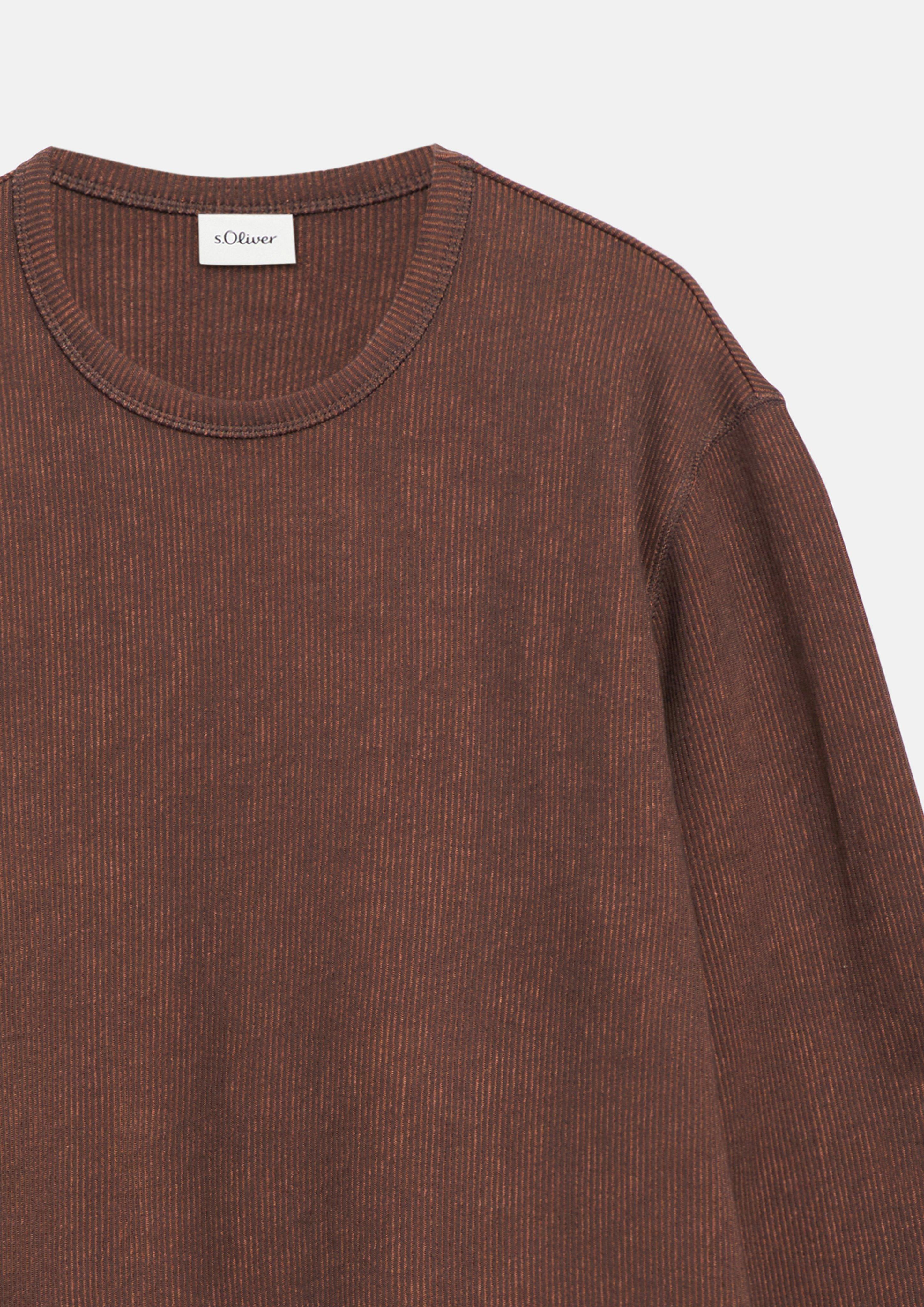 Herren Sweatshirt mit Rippstruktur in braun von s.Oliver Men Tall Sizes