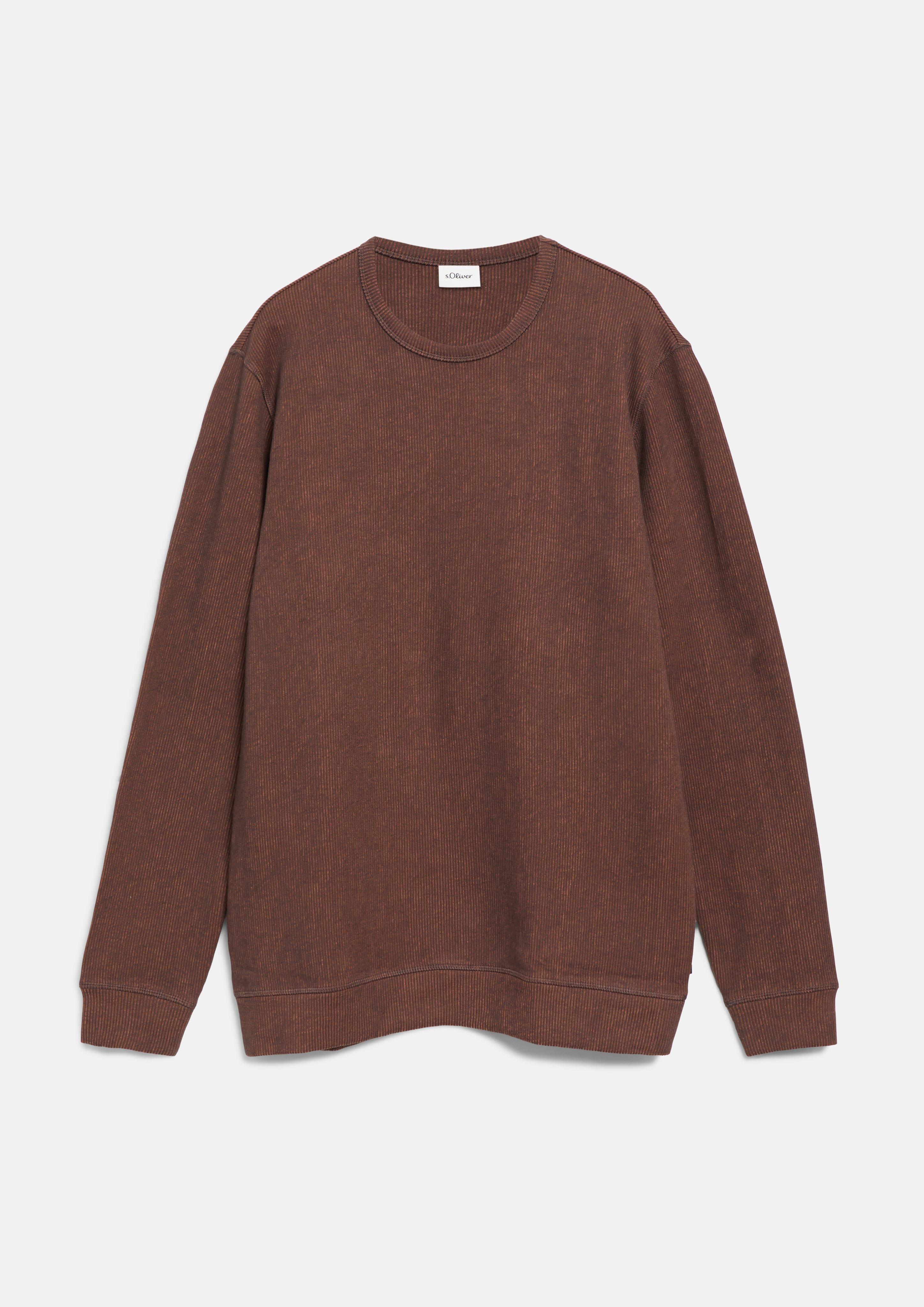 Bluza z prążkowaną fakturą w kolorze ciemnobrązowy od s.Oliver Men Tall Sizes