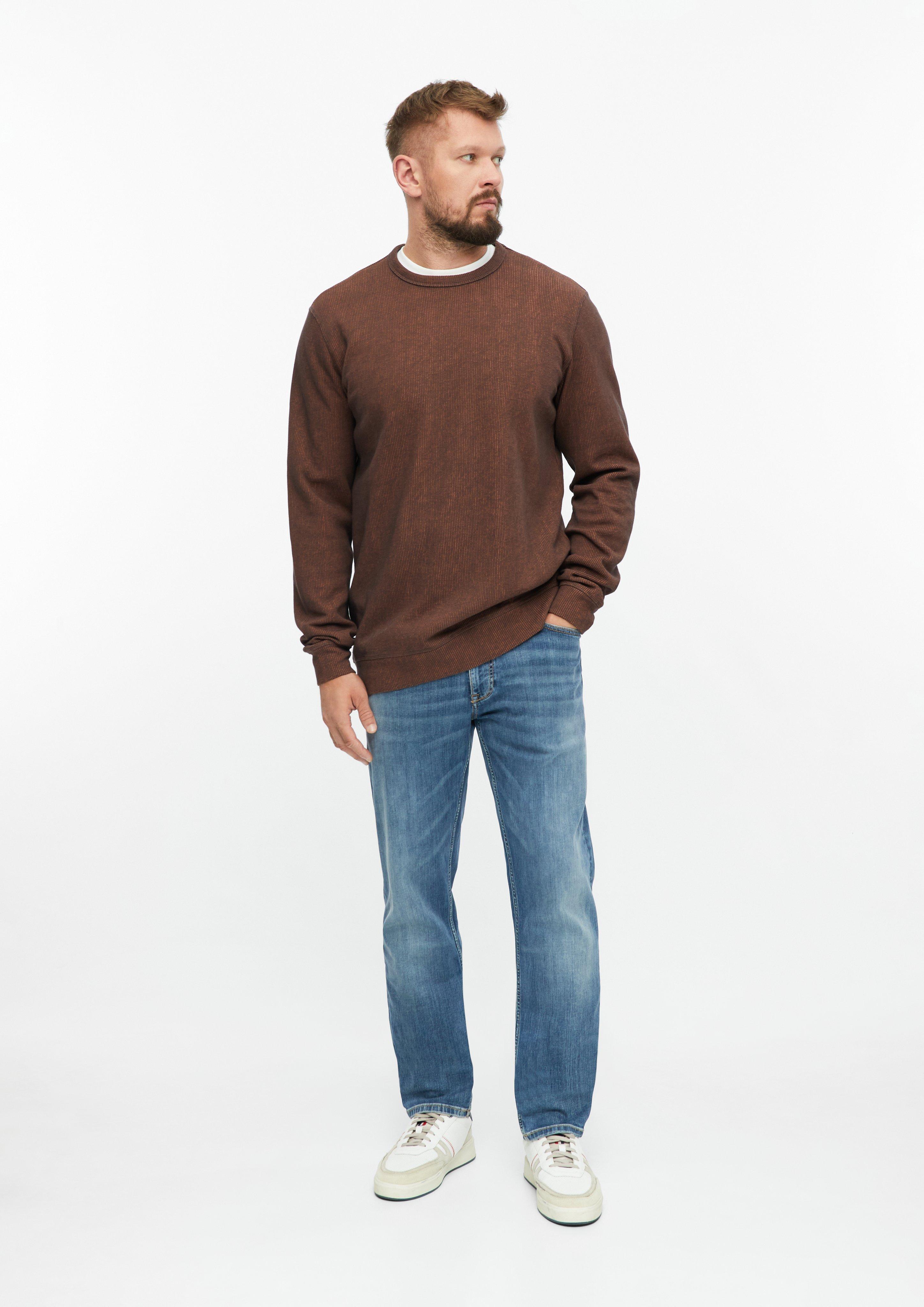 Herren Sweatshirt mit Rippstruktur in braun von s.Oliver Men Tall Sizes