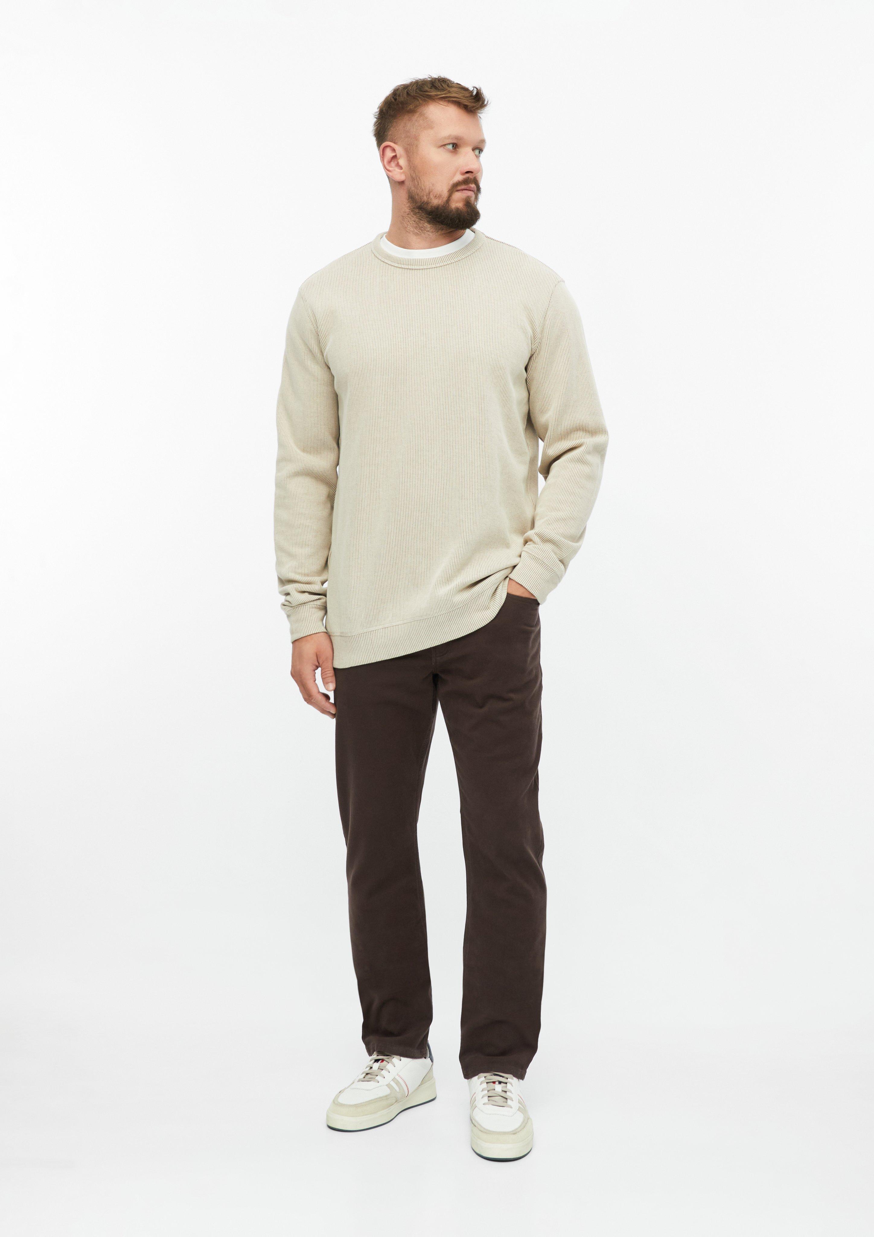 Moški Pulover z rebrasto strukturo v barvi bež od s.Oliver Men Tall Sizes