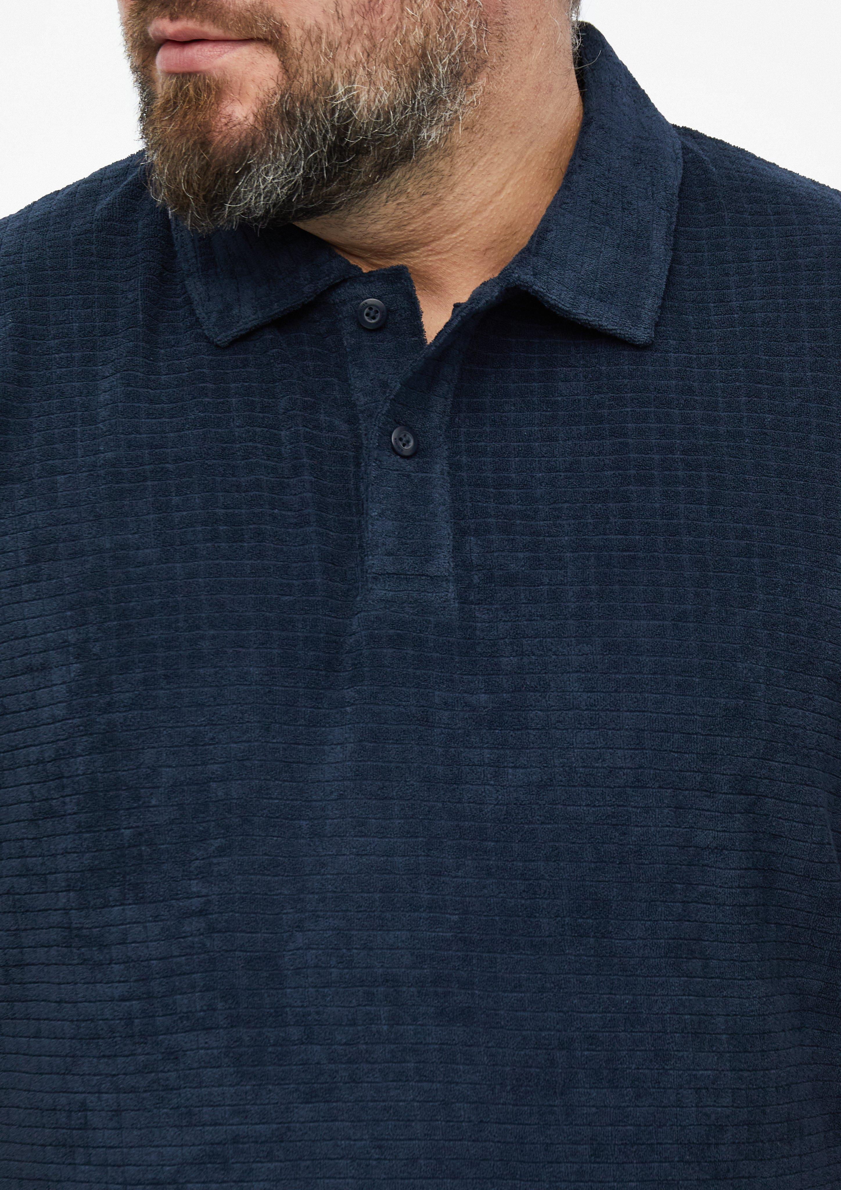 Hommes Polo en tissu éponge texturé en bleu de s.Oliver Men Big Sizes