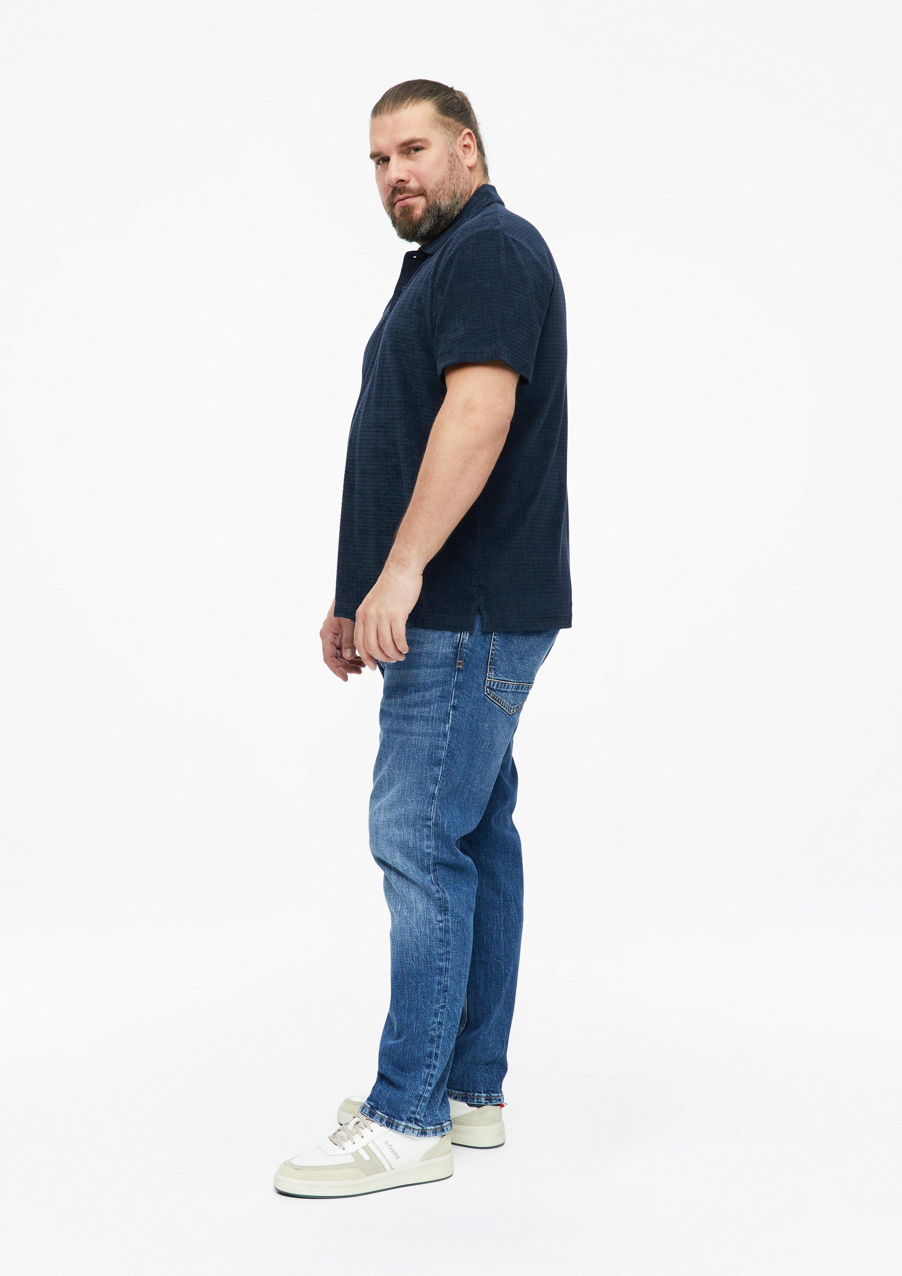 Hommes Polo en tissu éponge texturé en bleu de s.Oliver Men Big Sizes
